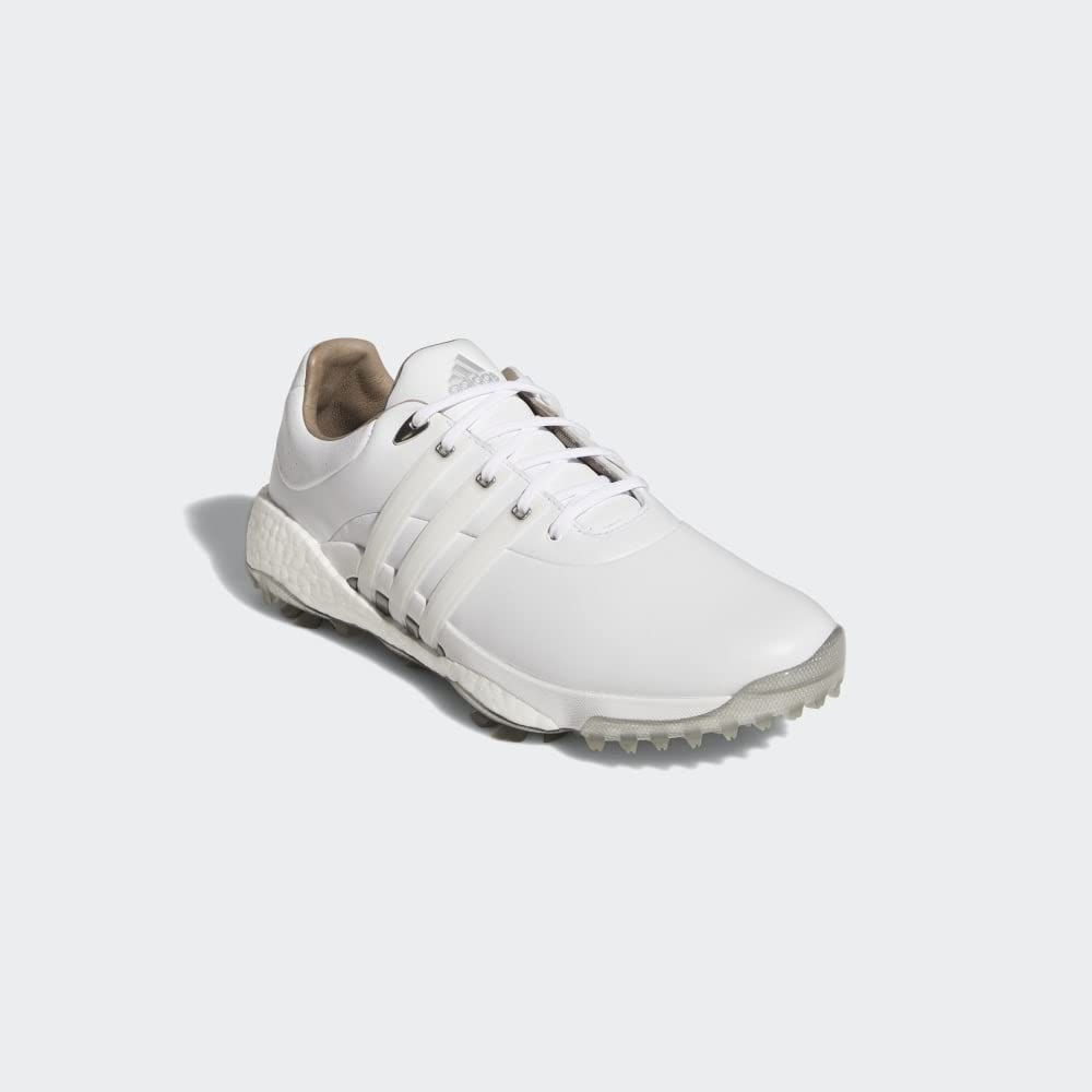 **Adidas Men's Tour360 22 Golf Shoes - White/Silver Metallic - Size 9 | Spiked Comfort & Performance for Golfers | Perfect for Tournaments & Practice Rounds**