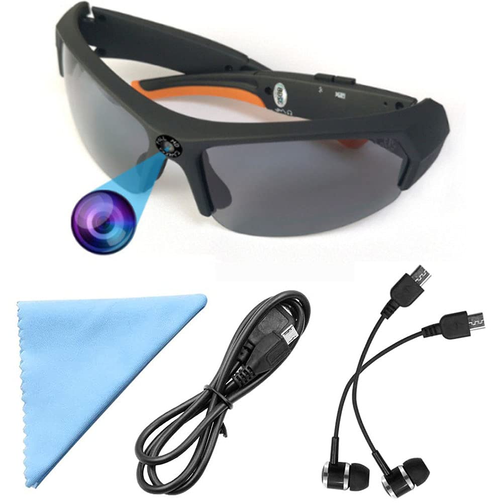 Bluetooth Sunglasses Camera - Full HD 1080P Wearable Glasses with Built-in Headset & 32GB Memory | UV Protection Polarized Lens Video Recorder | Sport Design for Men | Perfect for Motorcycle Riding, Traveling, Outdoor Adventures & Hands-Free Recording