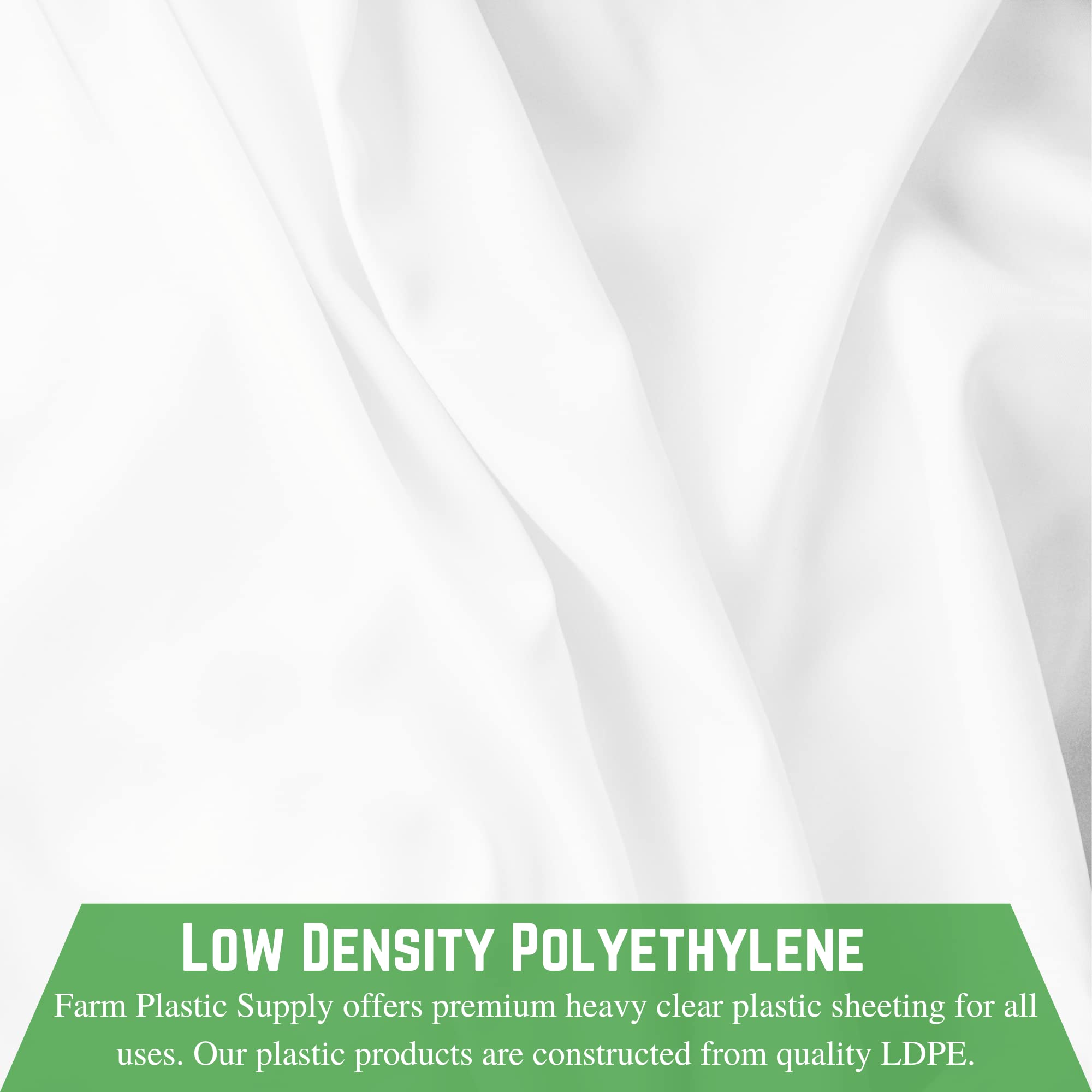 White Plastic Sheeting 6 mil (24' x 100') - Heavy Duty Polyethylene Film for Crawl Space, Vapor Barrier, Drop Cloth & Construction Cover - Farm Plastic Supply - Ideal for Home Renovation, Moisture Protection and DIY Projects