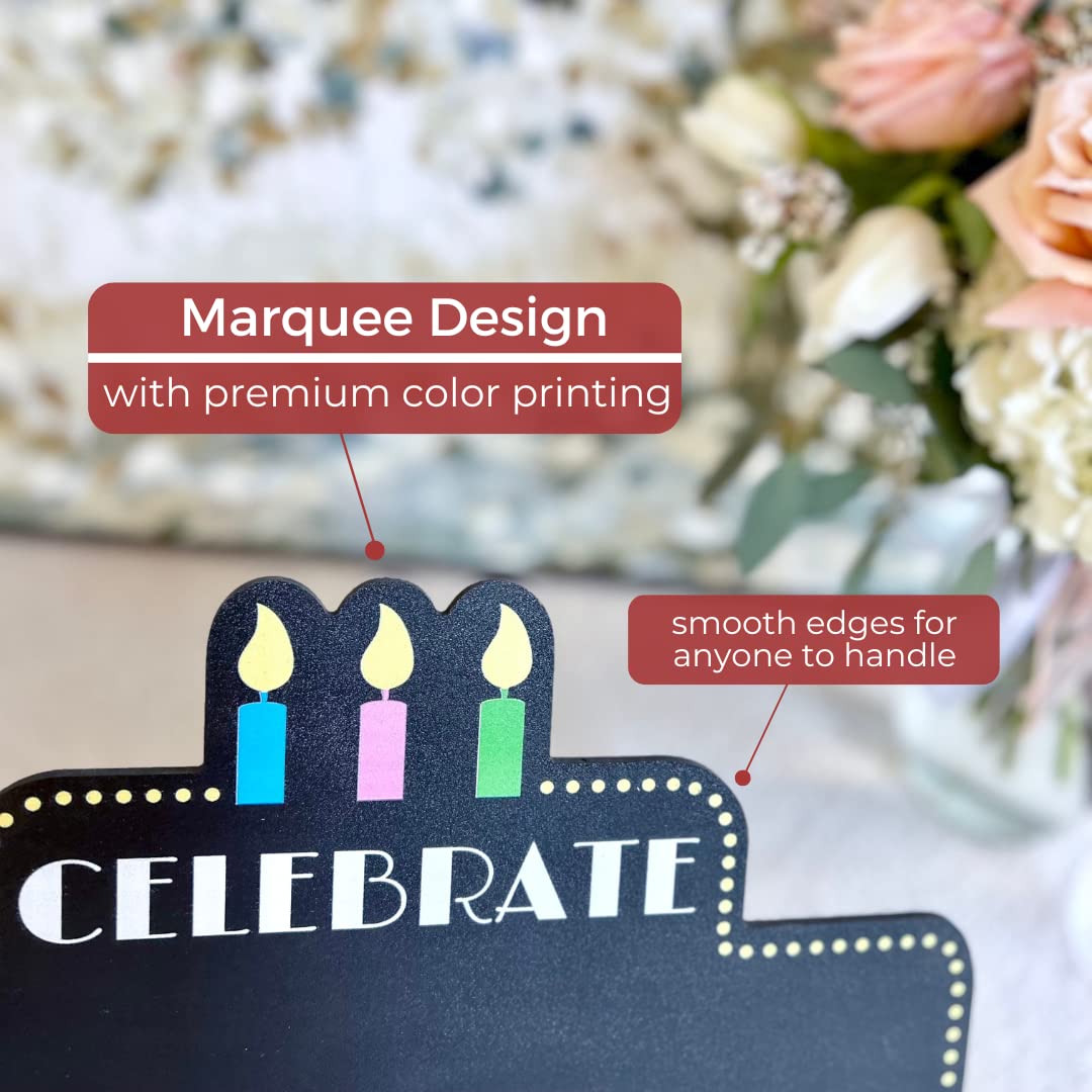 Chalkboard Party Decor Kit - 1 Chalkboard, 4 Chalk Markers & Metal Stand for Birthday, Baby Shower & Events | Reusable Sign for Celebrations, Weddings & Classroom Activities