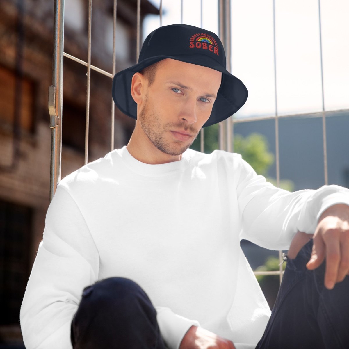 Unapologetically Sober Embroidered Bucket Hat for Men & Women - Stylish Alcohol-Free Lifestyle Accessory for Outdoor Activities, Beach, and Festivals