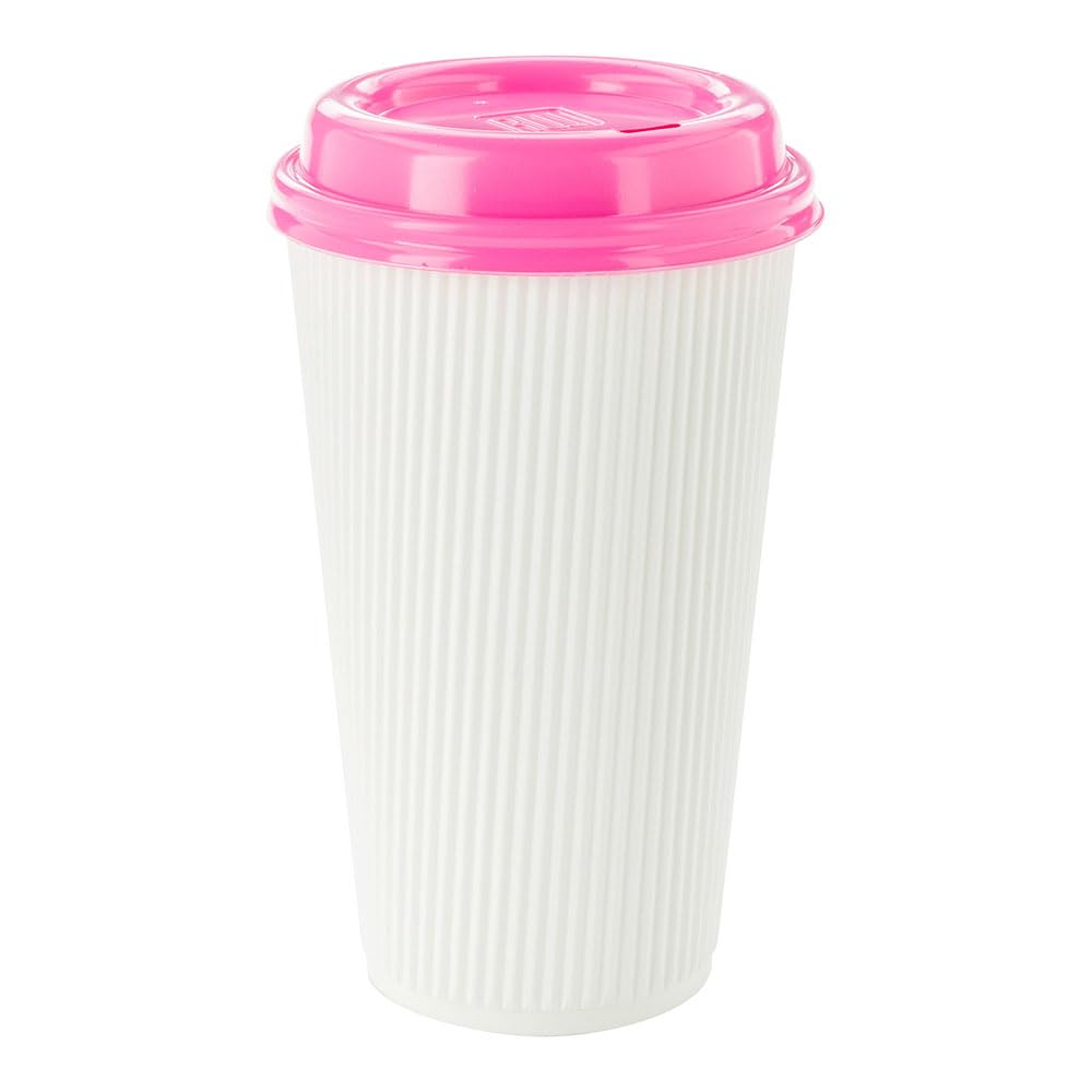 16oz Disposable Coffee Cups - 500 Pack White Insulated Paper Cups with Ripple Wall & Rolled Rim for Hot Coffee, Tea, Cocoa - Lids Sold Separately - Perfect for Restaurants, Cafes, Offices & Home Use
