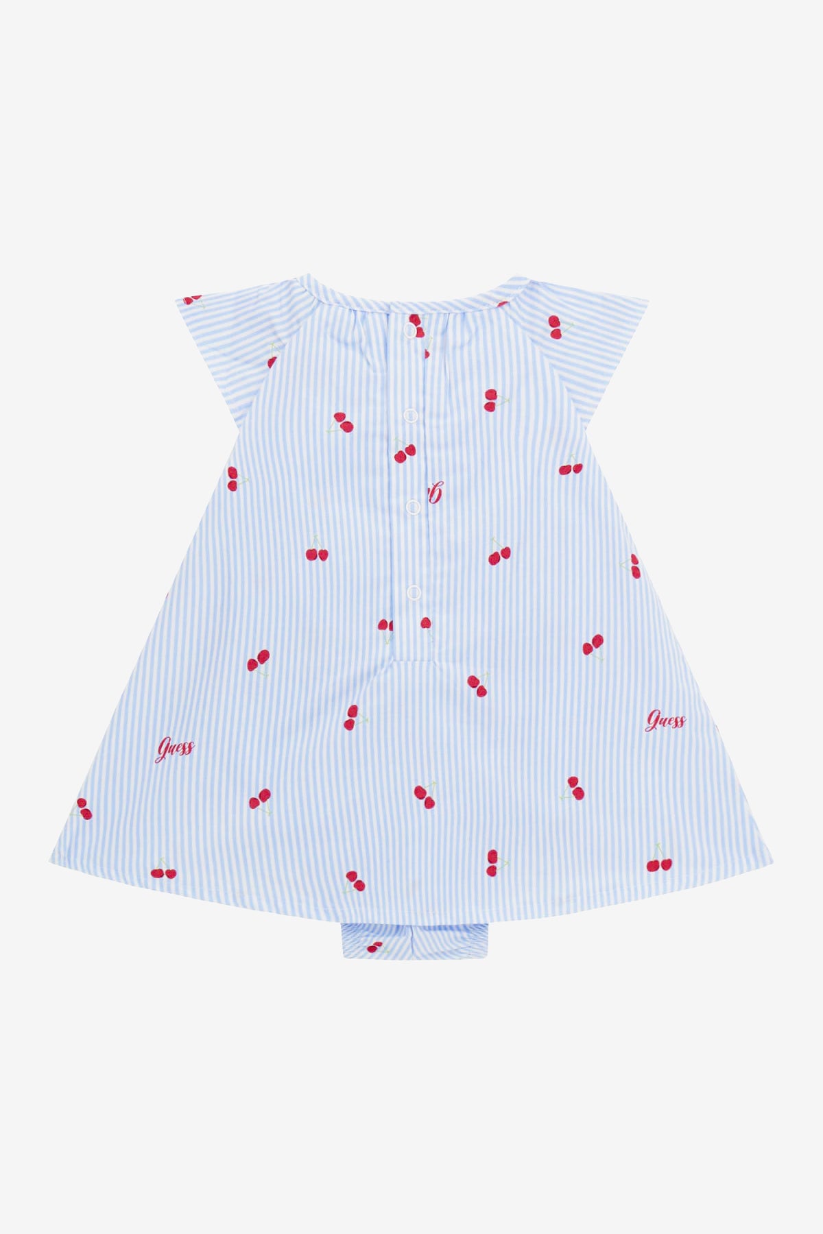Posy Blue & White Striped Cherry Print Romper - Cute Summer Outfit for Women | Perfect for Beach, Picnic & Casual Wear