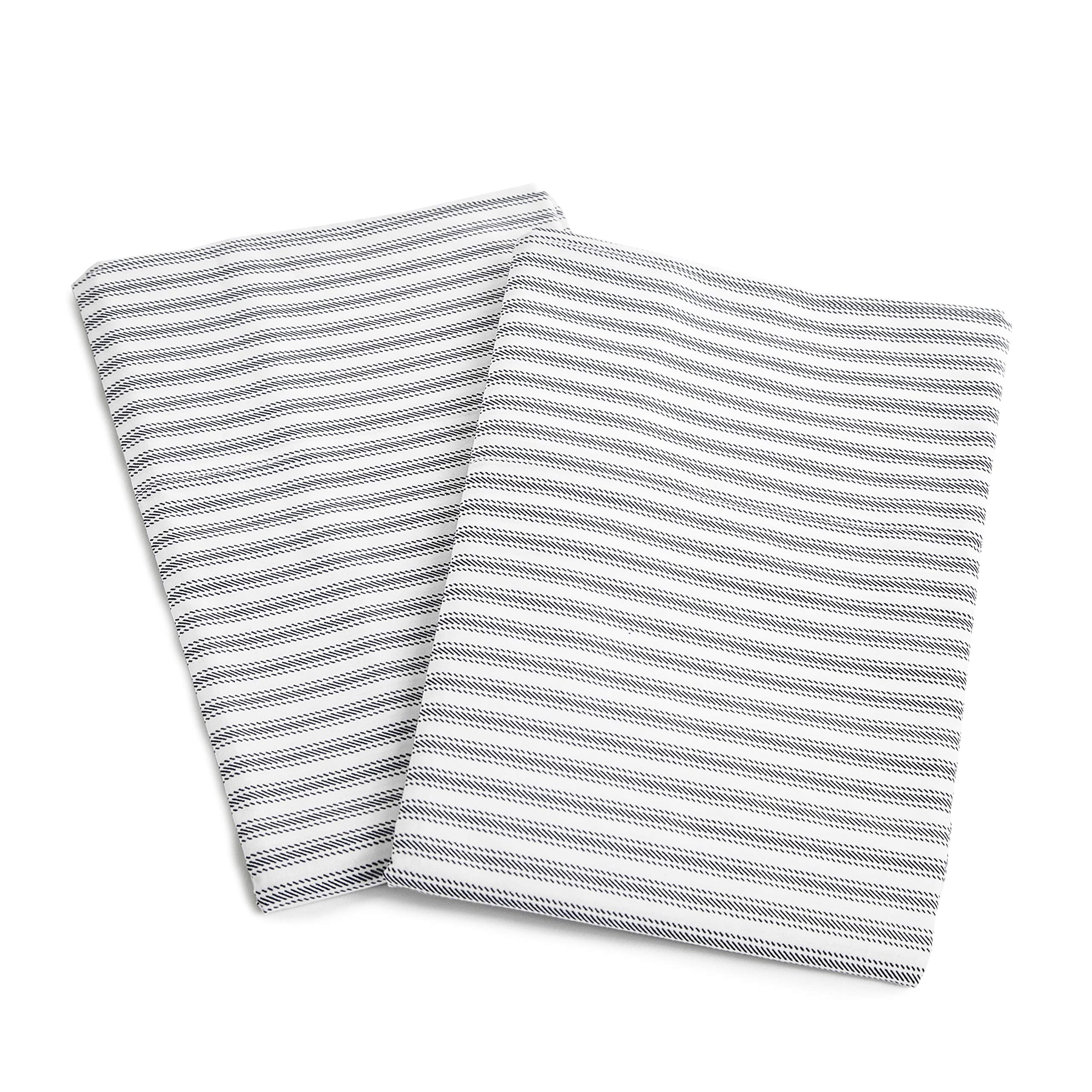 Premium 100% Peruvian Pima Cotton Twin Size Bed Sheets Set - 4 Piece Percale Bedding with 415 Thread Count, Breathable & Cooling Sheets in Nautical Stripe Grey - Perfect for Hot Sleepers, Guest Rooms & Dorm Essentials