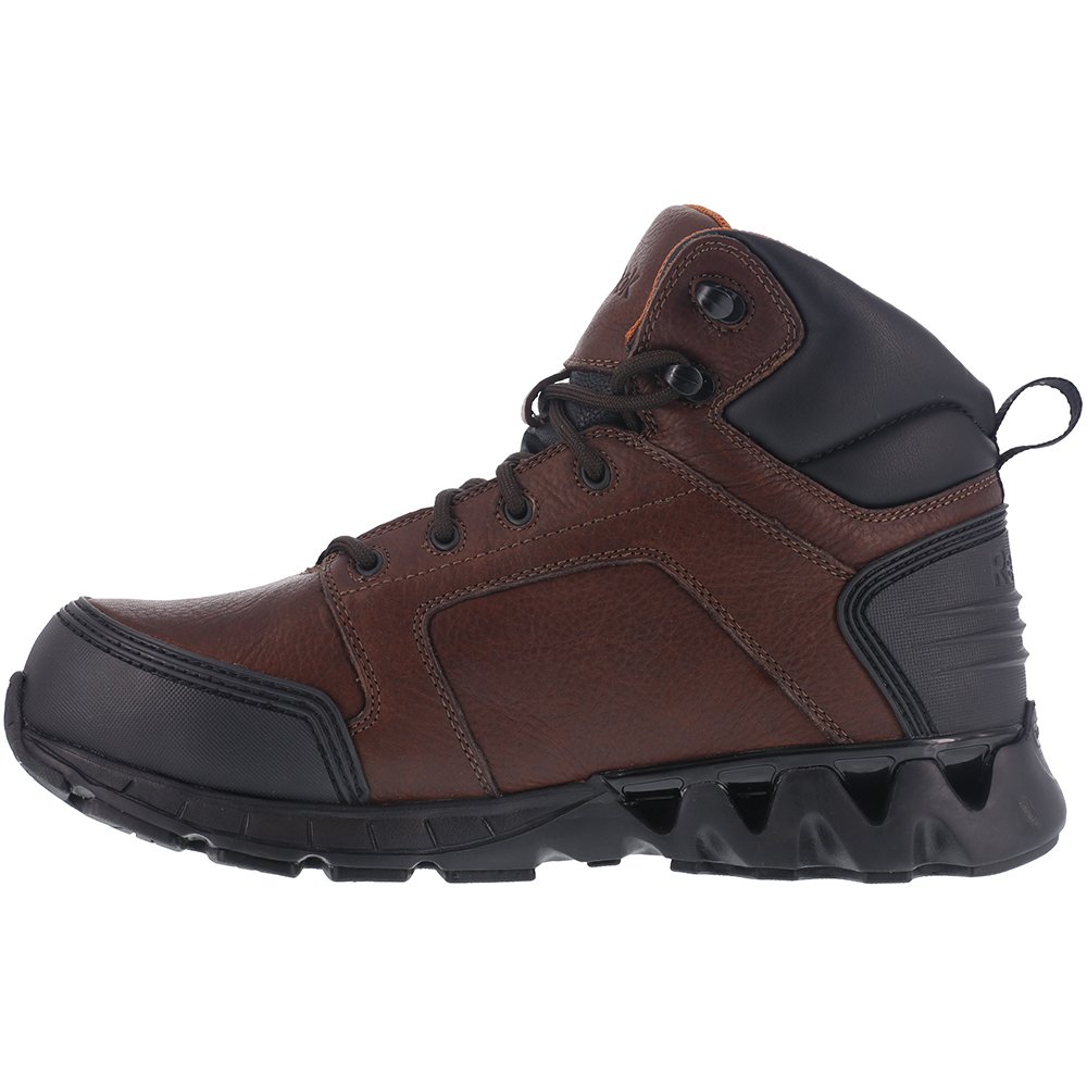 Reebok Work Men's 6” Athletic Cushguard Carbon Toe Safety Boots - Dark Brown (RB7605) | Lightweight & Comfortable for Construction, Warehouse & Outdoor Work