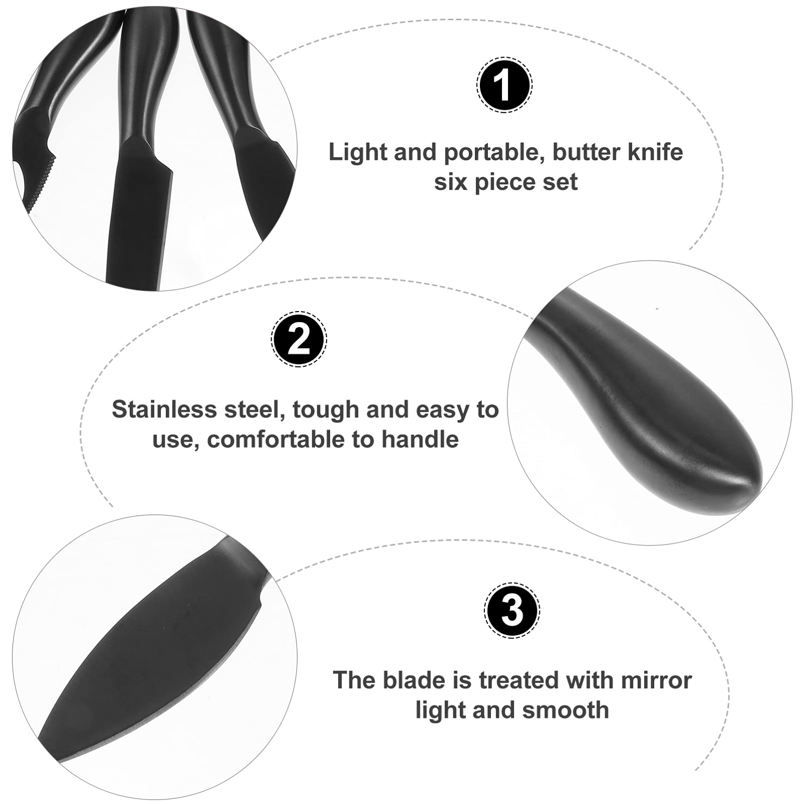 6Pcs Stainless Steel Cheese Knives Set - Cheese Cleaver, Butter Spreader & Mini Spatula - Lightweight Dinner Cutlery for Cheese, Butter & Eggs - Perfect for Parties, Picnics & Kitchen Use