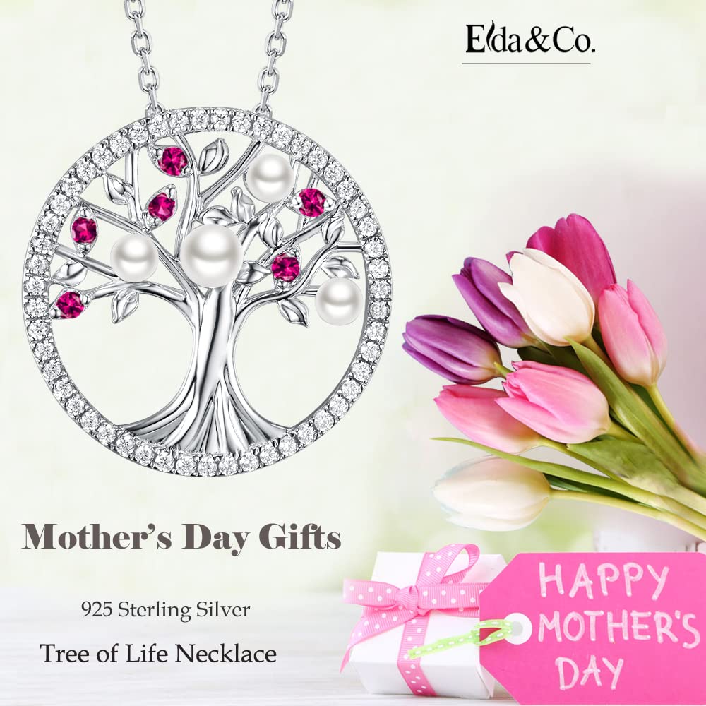 Tree of Life Necklace for Women - 925 Sterling Silver Birthstone Jewelry with Aquamarine & More | Perfect Birthday Gift for Wife, Mom, Sister | March & April Birthstone Jewelry for Everyday Wear & Special Occasions
