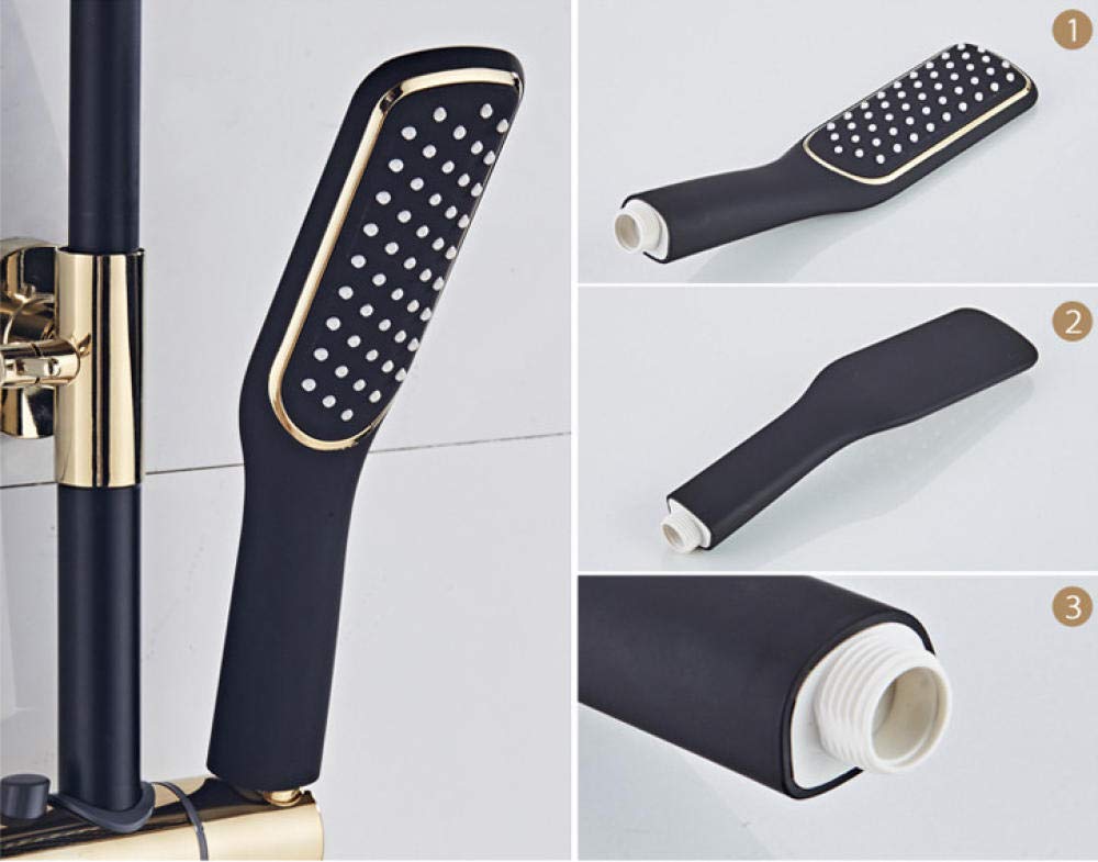 Gold & Bronze Black Shower Faucet Kit - High-End Toilet & Bathtub Faucet Set for Modern Bathroom Decor | Perfect Housewarming Gift for New Homeowners | Ideal for Bathroom Renovation & Spa-Like Shower Experience