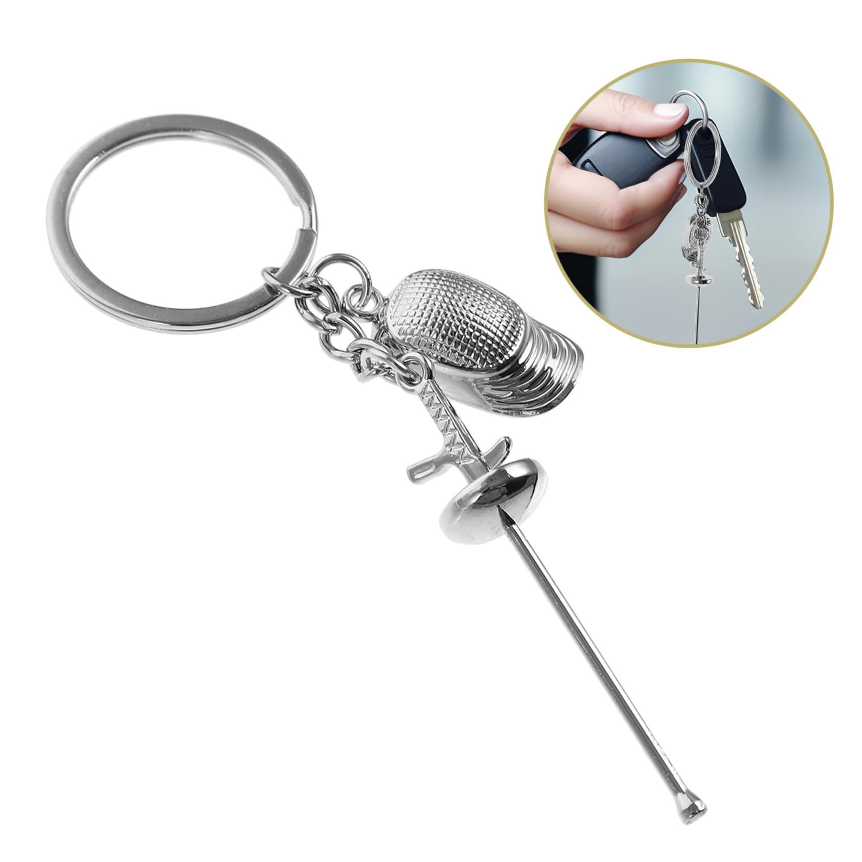 2pcs HANABASS Fencing Sword Keychain - Exquisite Detail, Multi-Purpose Accessory for Sports Fans, Gift & Collectible | Perfect for Fencing Enthusiasts, Keychain Decor, and Unique Gifts