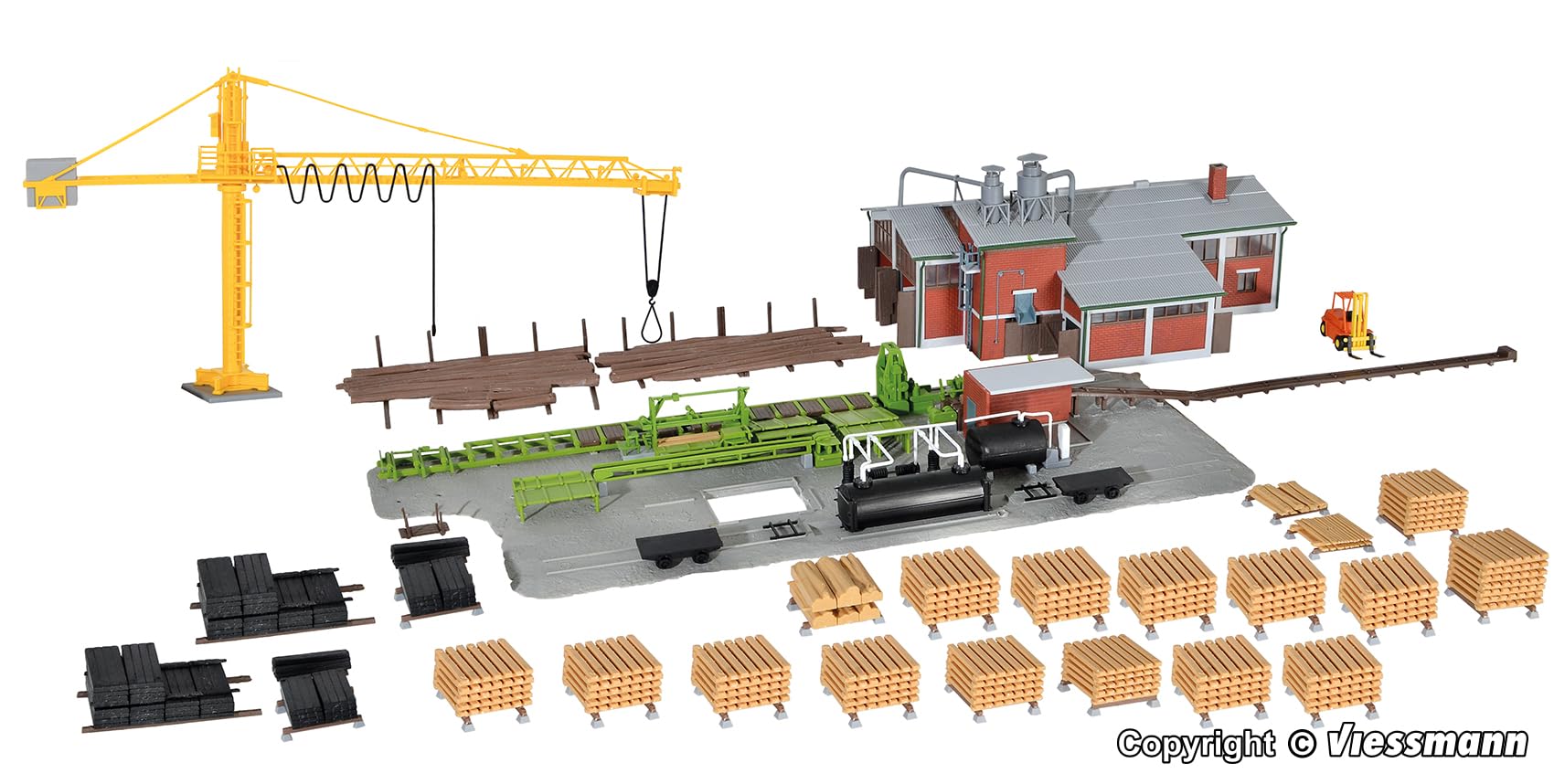 HO Scale Model Building Kit - Detailed Sawmill & Lumber Company with Interior Design | Perfect for Railroad Scenery, Dioramas & Collectors