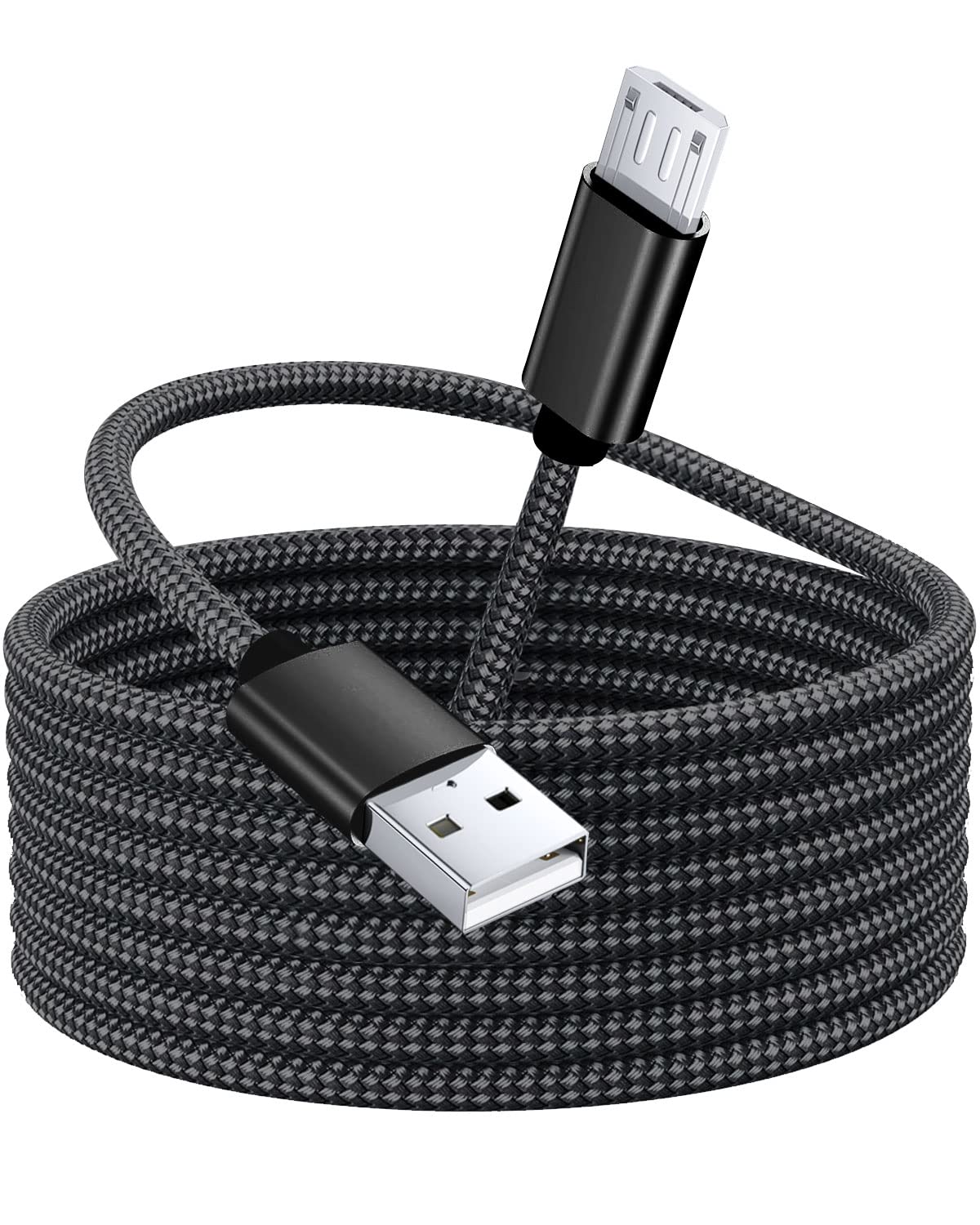 5M Micro USB Cable - Durable Nylon Braided Long Android Charger Cord for Samsung S7/S6/S5, PS4 Controller, Kindle Fire, Sony & HTC Devices | Fast Charging & Data Sync | Perfect for Gaming, Travel & Home Use