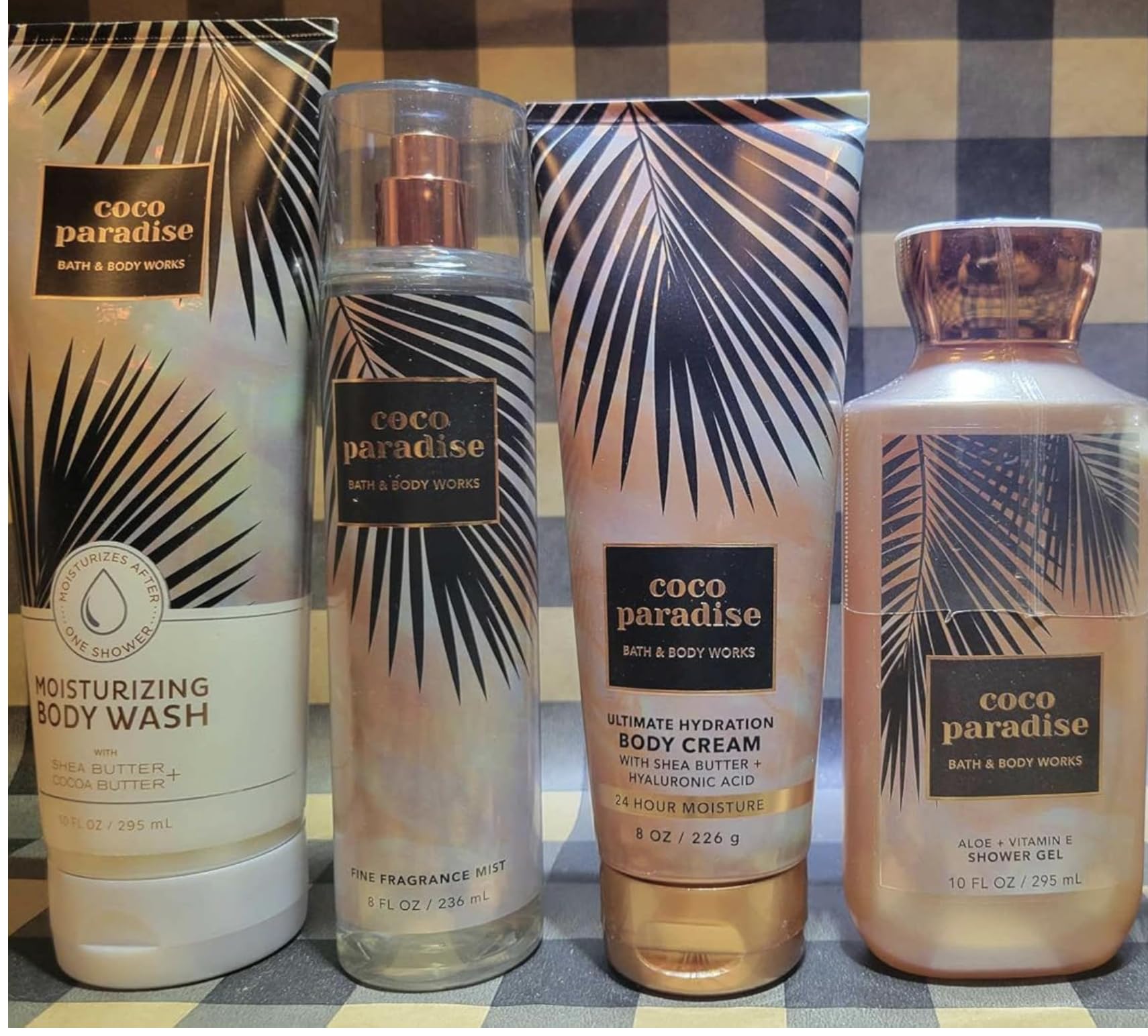 4-Pack Coco Paradise Ultimate Hydration Body Wash & Fine Fragrance Mist Set - Moisturizing Shower Gel & Cream for Dry Skin - Spa, Travel & Daily Bath Essentials