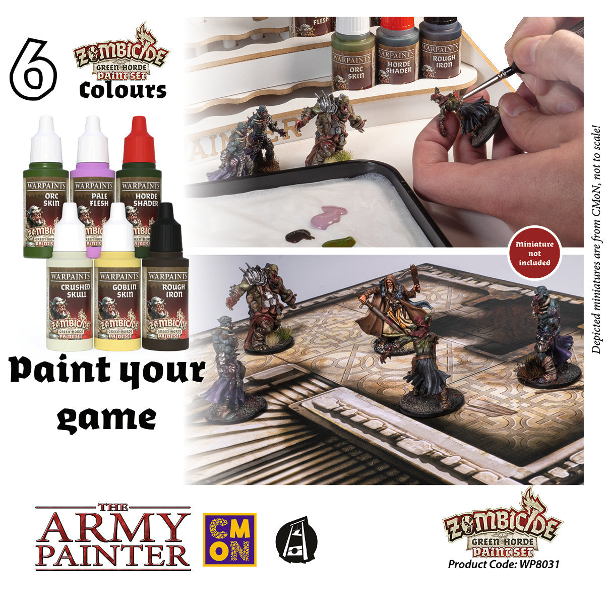 Zombicide Green Horde Miniature Paint Set for Tabletop Gaming - Fantasy Board Game Mini Painting Kit for Warhammer & RPG Scenes
