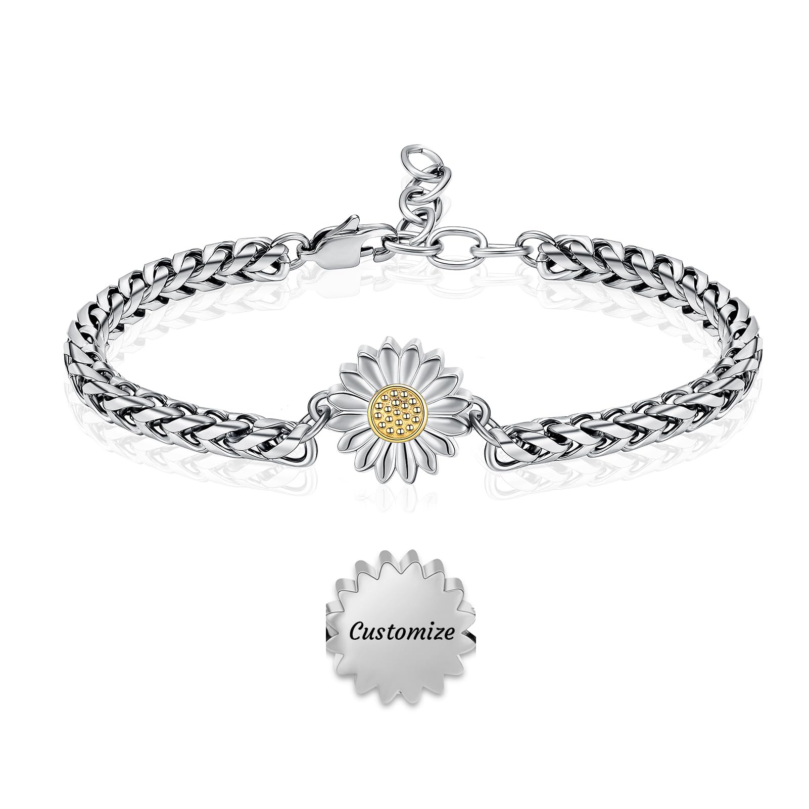Sunflower Urn Bracelet for Ashes - Memorial Jewelry for Women - Adjustable Stainless Steel Bangle - Perfect for Pet & Human Keepsakes