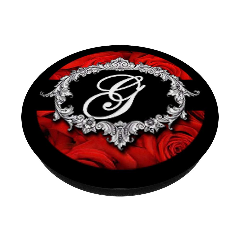 Rose Monogram PopSocket - Letter G PopGrip with Swappable Base for Phones & Tablets | Perfect for Personalizing Devices, Gift Giving & Everyday Use