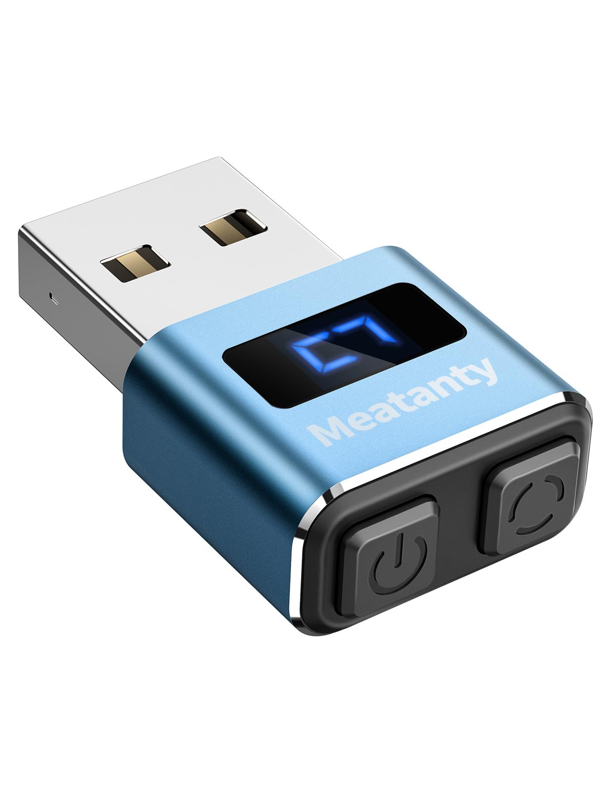 Meatanty USB Mouse Jiggler - Undetectable Automatic Mouse Mover with Screen Display, 3 Modes for Computer Activity Simulation | Keep PC/Laptop Awake for Remote Work, Office, Gaming & Online Meetings (Blue)