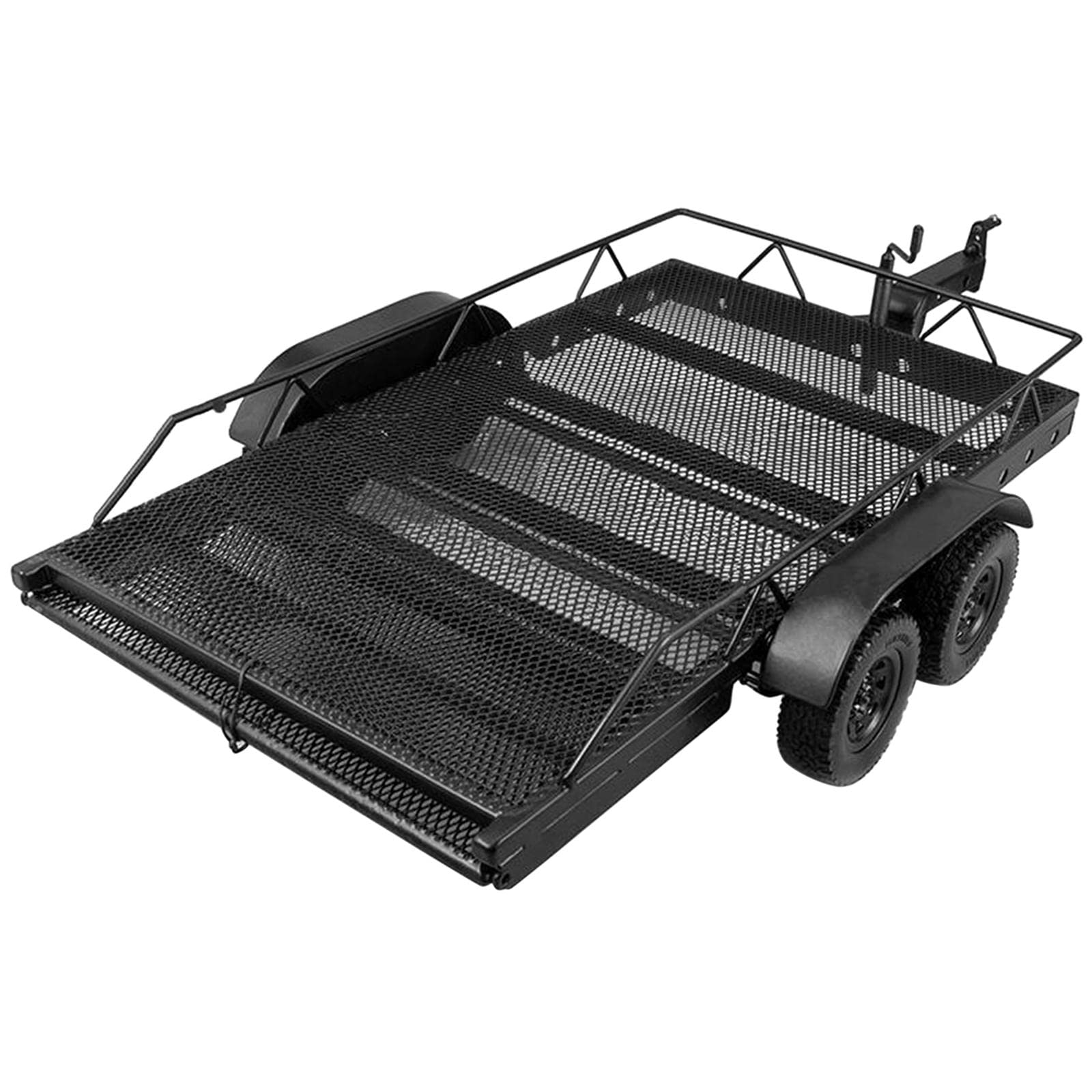 Colaxi Alloy RC Trailer with 4 Tires for Axial SCX10 D90 RC Crawler - Heavy Duty Replacement Part for Off-Road Adventures & Crawling Enthusiasts
