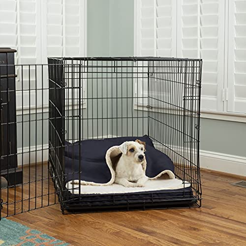 Snoozer Cozy Cave Crate Pet Bed with Orthopedic Foam - Medium Size Navy Blue Dog Bed for Small to Medium Dogs - Perfect for Crates, Kennels & Home Use