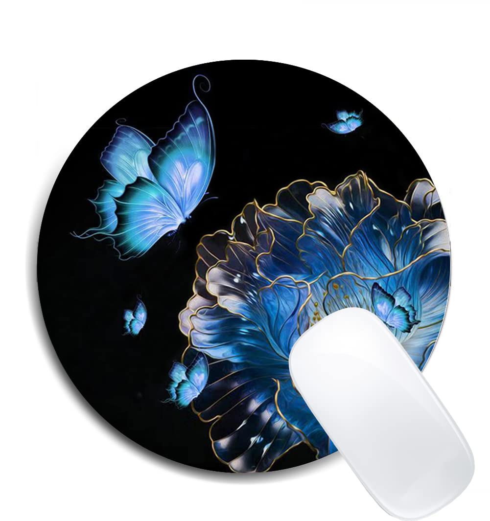 Colorful Round Mouse Pad - Non-Slip Rubber Base, Cute Design, Waterproof Office Mouse Mat (7.9 x 0.12 Inch) for Computer, Laptop & Gaming Desk Accessories | Perfect for Home, Office & Workstation Use