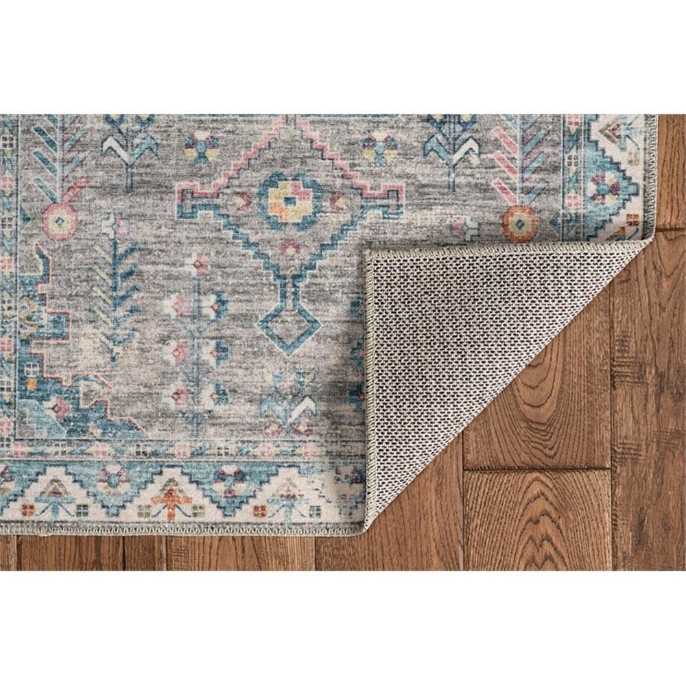 Washable 5'x7' Gray Polyester Transitional Rug - Perfect for Living Room, Bedroom & Office Decor