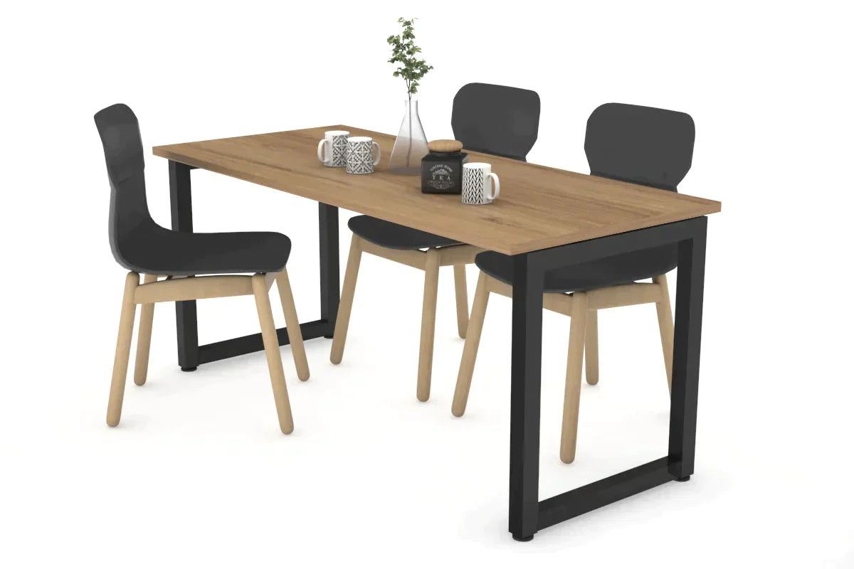 Quadro Loop Legs Table - 1400L x 700W Modern Dining Table with Metal Frame, Sturdy & Stylish for Home, Office, Restaurant Use