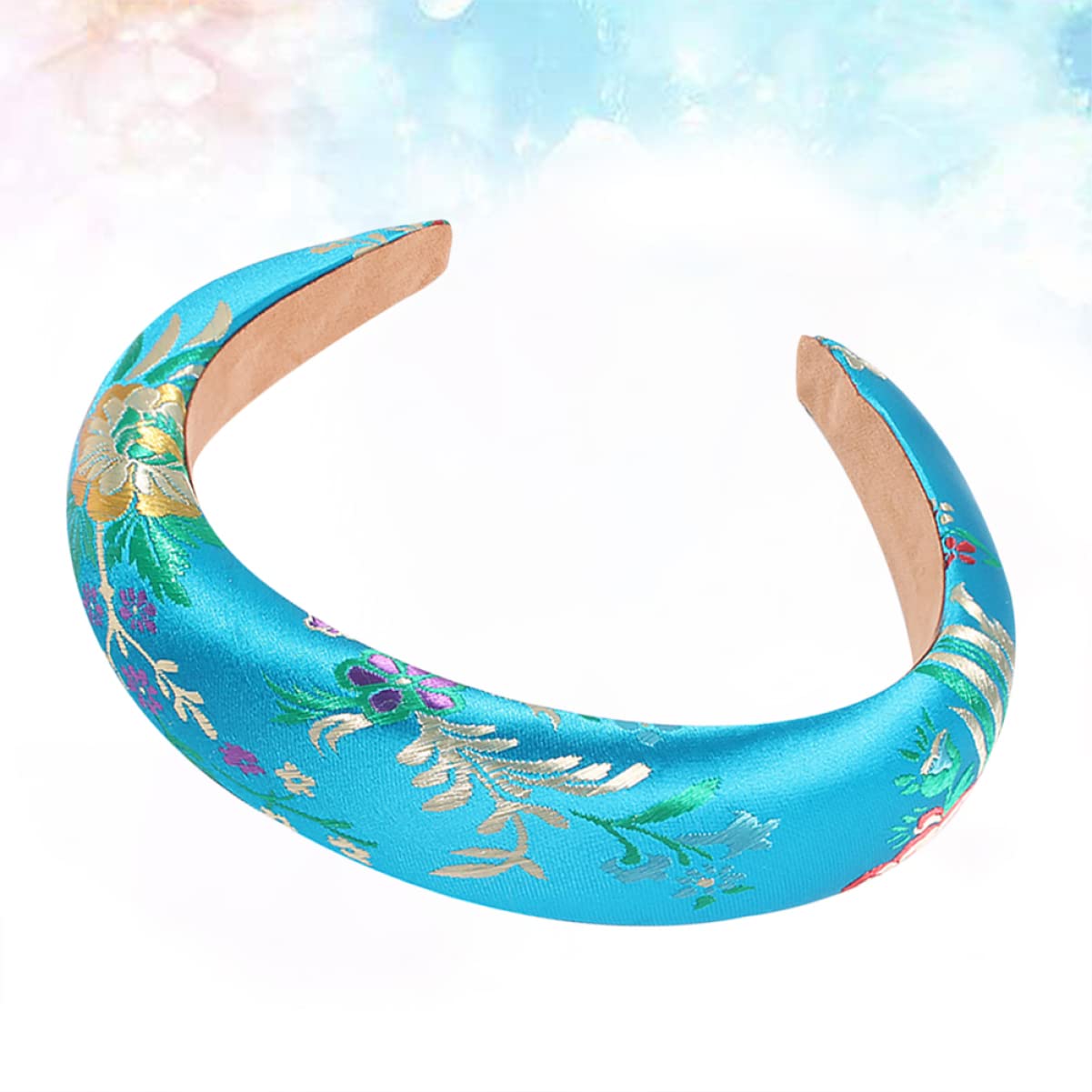 FRCOLOR 1pc Floral Embroidery Headband for Women - Elegant Wide Headband with Flower Design - Perfect for Weddings, Parties, and Everyday Fashion Accessories