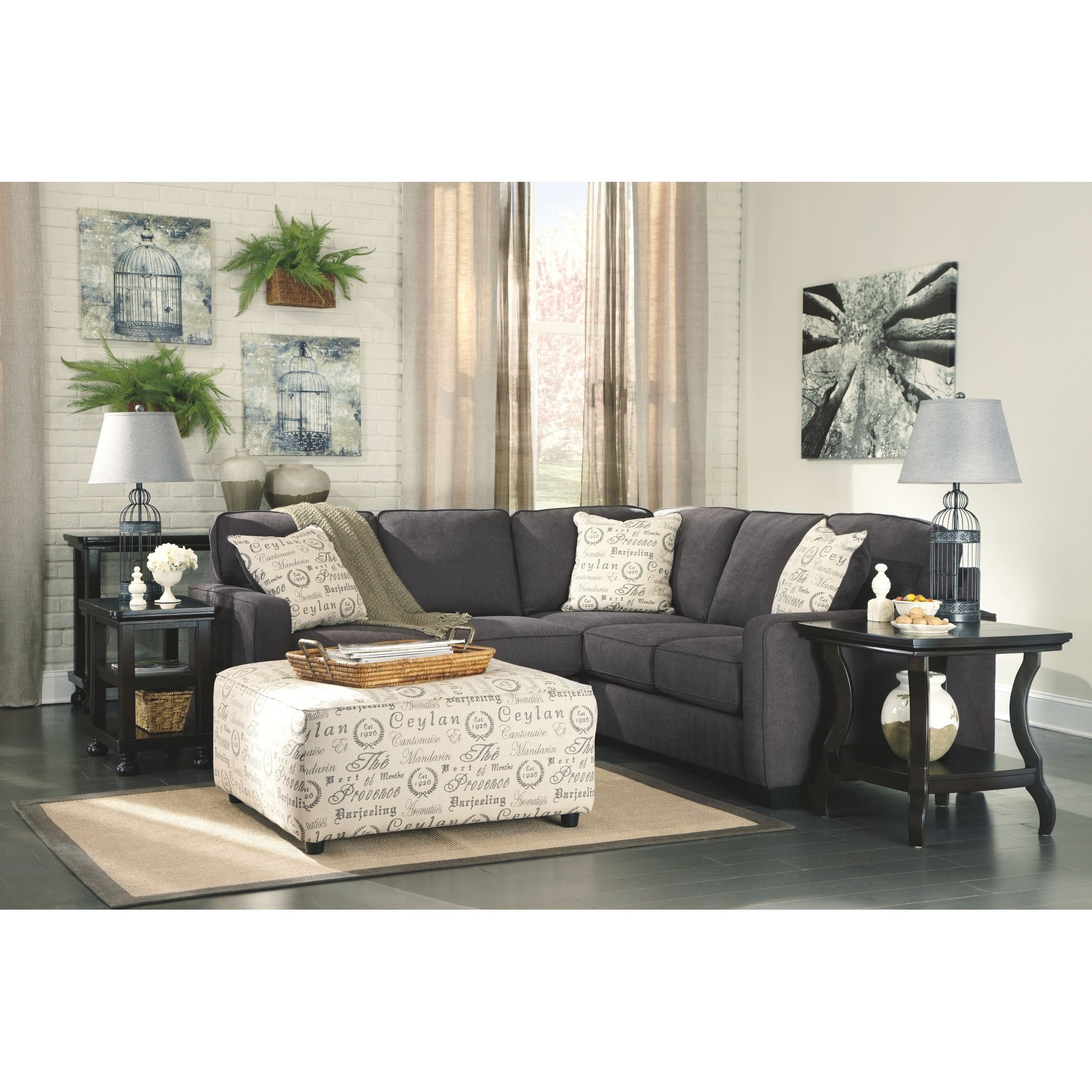 Alenya 2-Piece Sectional Sofa Set - Modern L-Shaped Couch with Chaise Lounge for Living Room, Apartment & Small Spaces - Comfortable Fabric Upholstery with Sturdy Metal Legs (Gray) | Perfect for Family Gatherings, Movie Nights & Relaxing