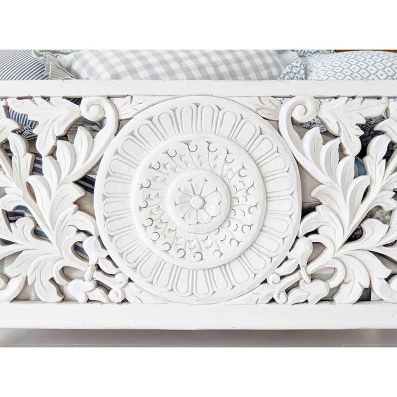 Hand Carved Lombok Blanket Box - Traditional Wooden Storage Chest for Blankets, Linens & Home Decor | Perfect for Bedroom, Living Room & Nursery Organization