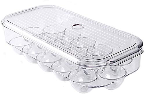 BlitzLabs Stackable Refrigerator Egg Holder with Lid - 12 Egg Storage Container Organizer for Fridge, Portable Egg Tray Case - Perfect for Kitchen Organization & Fresh Egg Storage