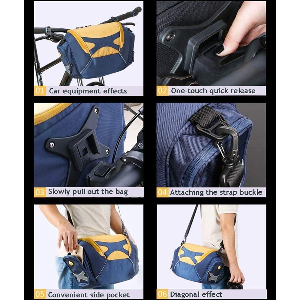 **Waterproof Bike Frame Bag - Durable Bicycle Handlebar Bag with Reflective Stripe - Front Tube Storage for Cycling, Commuting & Outdoor Adventures**
