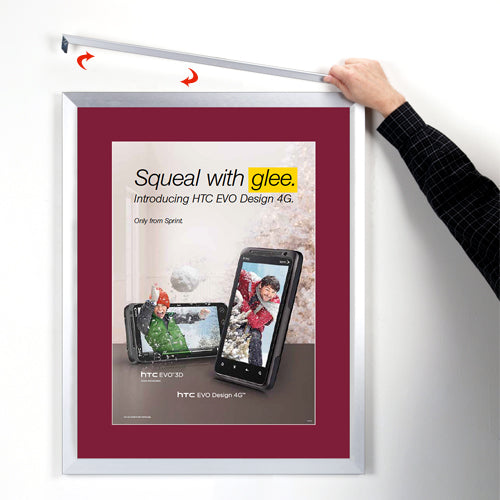 Elegant Euro-Style Slide-In Picture Frame for 10x12 Posters with 3 Wide Matboard - Perfect for Home Decor, Office Display & Art Gallery Showcase