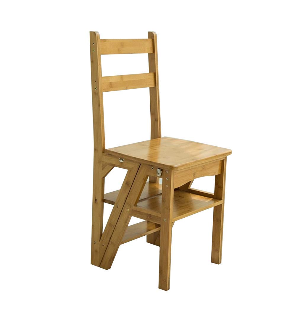 KAZUP Vintage Wooden Step Stool for Home, Foldable Multifunctional Ladder Stool, Solid Wood Creative Step Stool for Kitchen, Bathroom, and Kids - Color #3 (#2) - Perfect for Reaching High Shelves, Bathroom Sink, and Toddler Independence