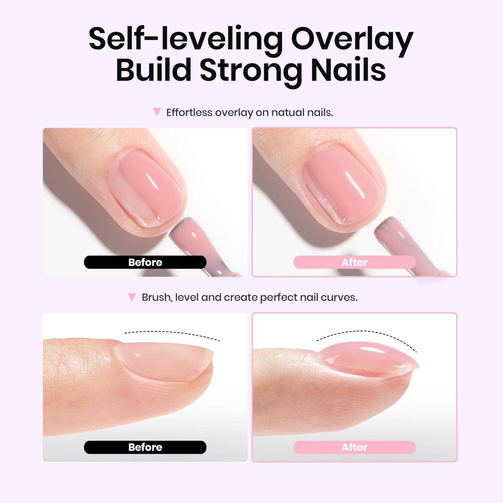 Beetles 6 Colors Nude Jelly Pink Glitter Pastel Neutral Sheer French Tips Base Gel Nail Polish - 5 in 1 Rubber Base Gel, Soak Off UV Nail Art Design, Strengthens Natural Nails | Perfect for French Manicure, Nail Art Designs, Home & Salon Use