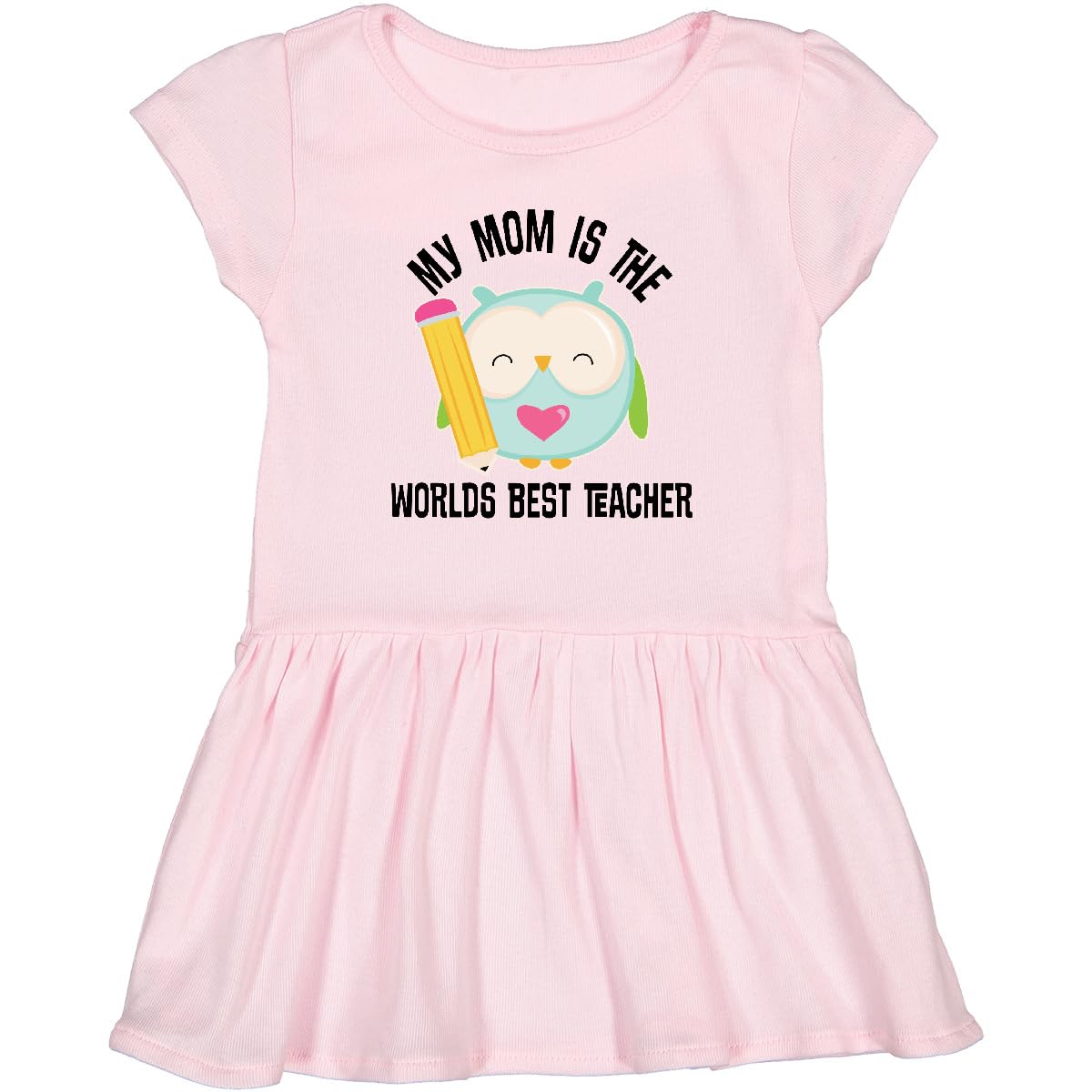Inktastic Cute Owl Print Teacher Mom Toddler Dress - Perfect for School, Daycare & Playtime