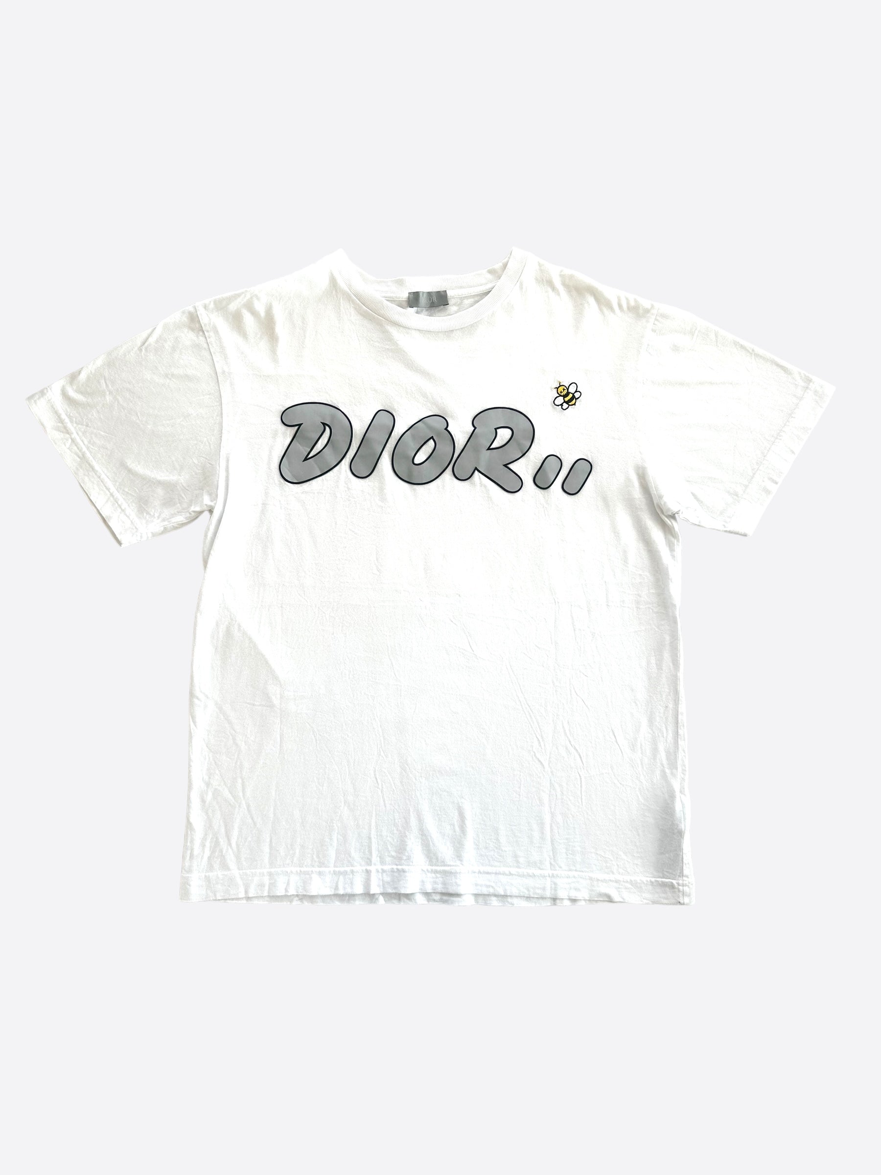 Dior Kaws White & Grey Logo T-Shirt for Men - Stylish Graphic Tee for Casual Wear & Street Fashion