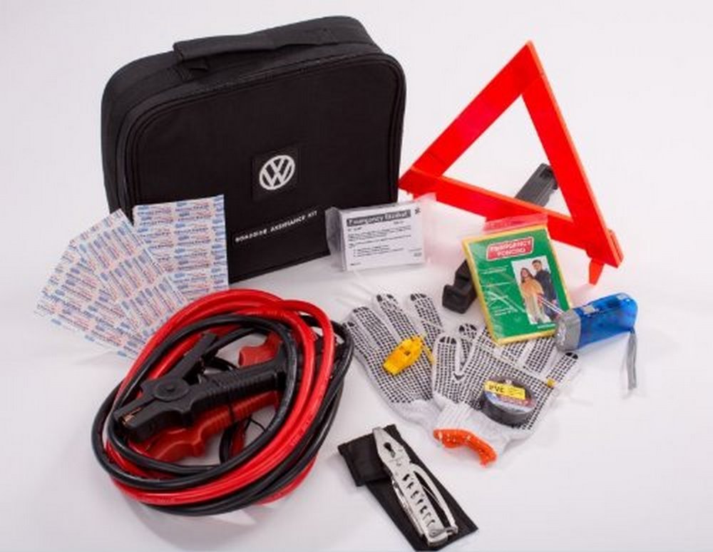 Volkswagen VW Roadside Emergency Car Kit - First Aid Safety Travel Essentials for Road Trips & Vehicle Breakdowns