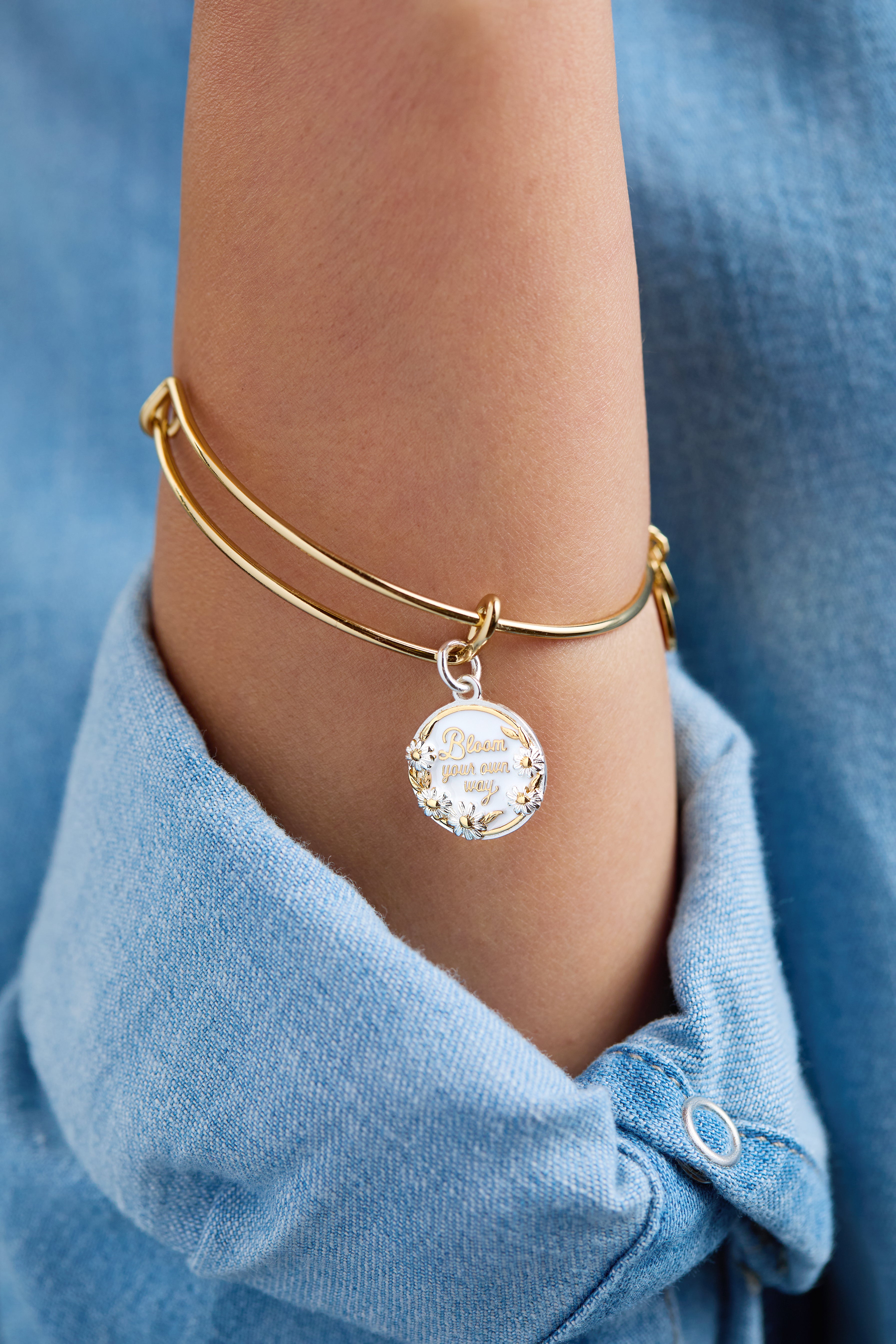 Bloom Your Own Way Bangle - Elegant Floral Charm Bracelet for Women | Perfect for Everyday Wear, Date Nights & Special Occasions