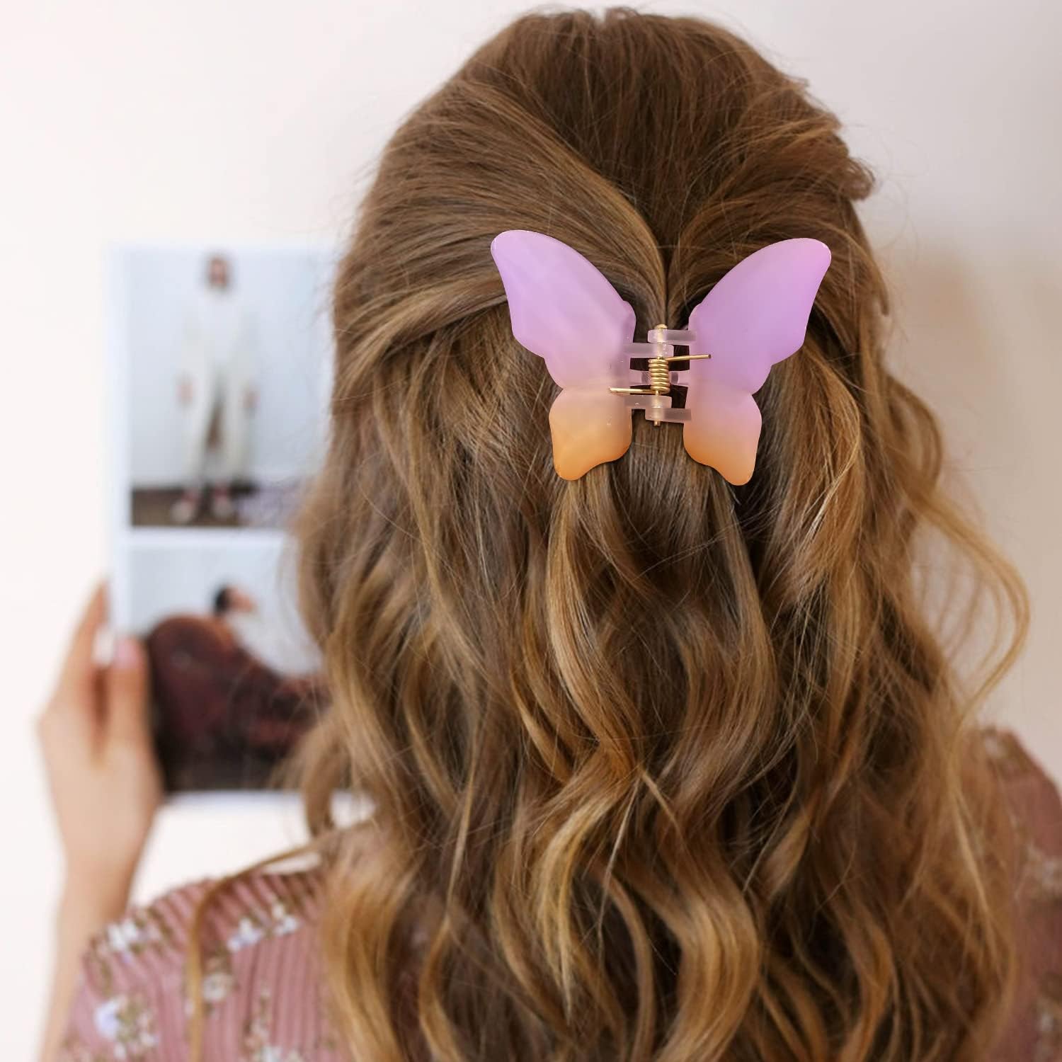 Cute Butterfly Hair Clips for Women - 5PCS Matte Claw Clips for Thin Hair | Hair Accessories for Everyday, Parties & Weddings