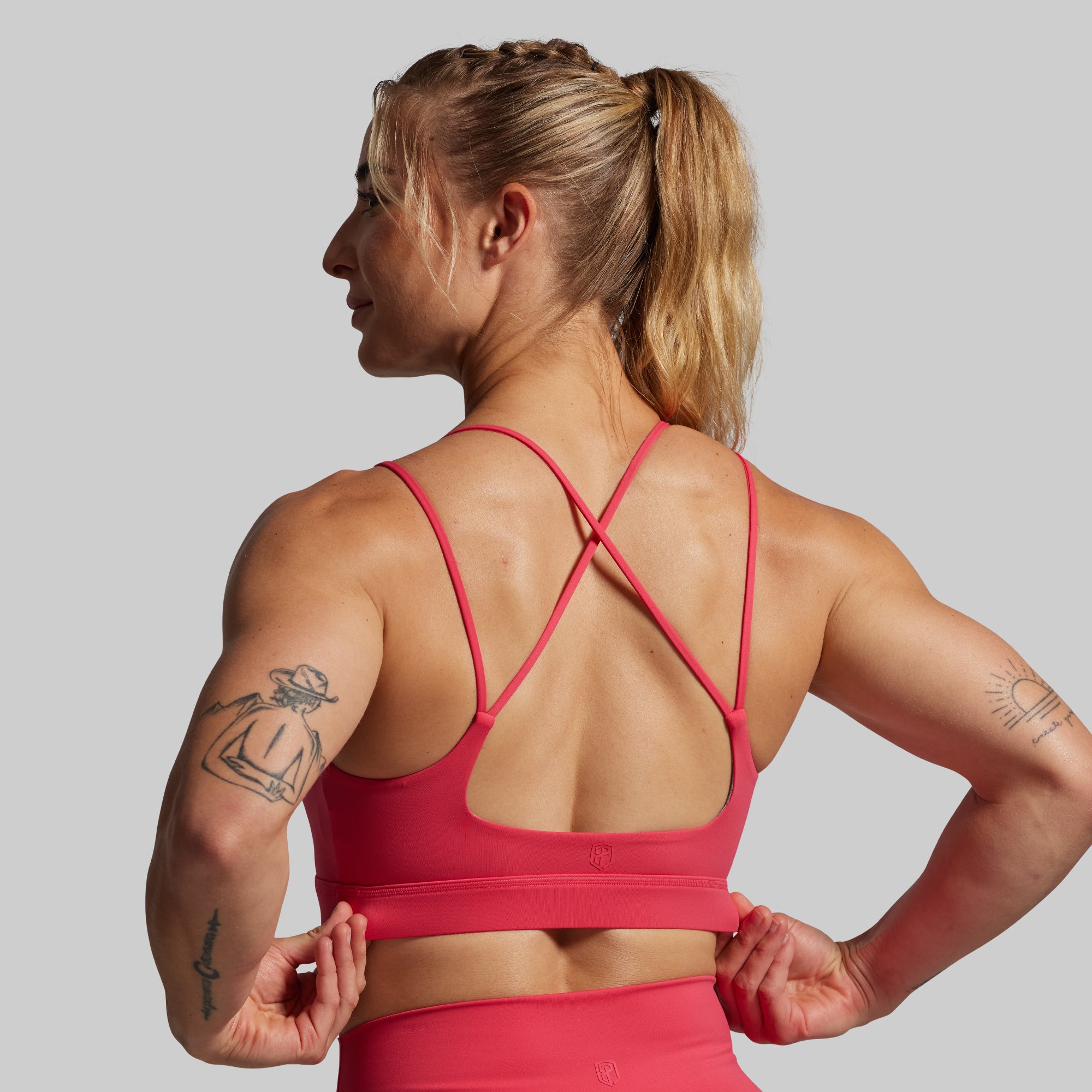 Women's Booty Shorts Set - High Waisted Workout Shorts & Crop Top (Watermelon Color) | Gym, Yoga, Running, Summer Outfits