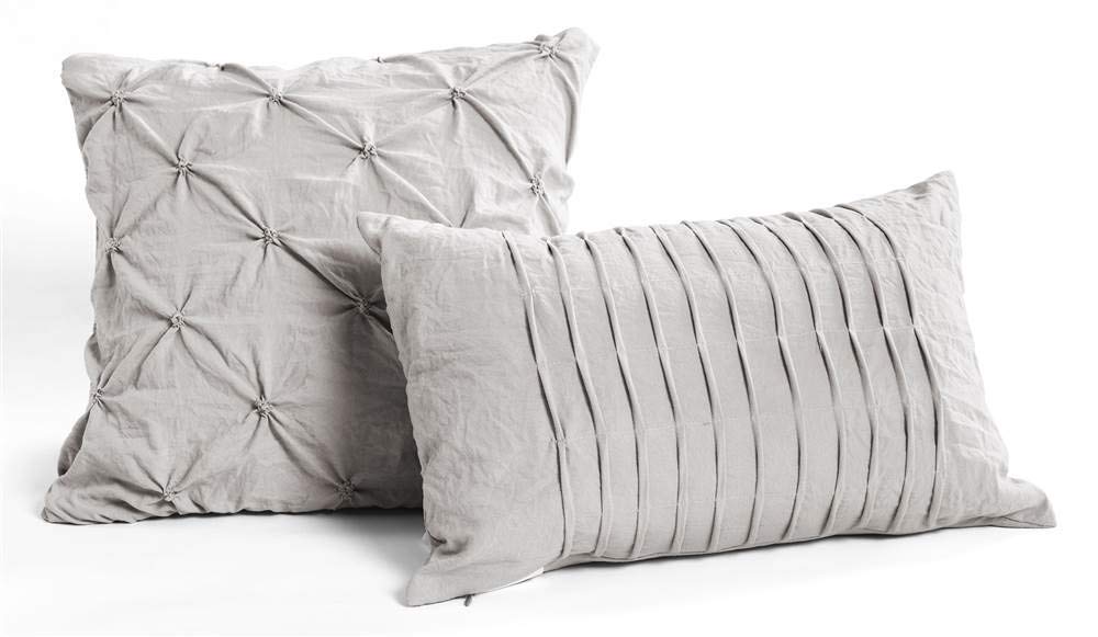 Luxury Lush Decor Ravello Pintuck Comforter Set - 5 Piece Textured Bedding Collection - Elegant Traditional Glam & Farmhouse Style - Full/Queen Size Light Gray - Perfect for Master Bedroom, Guest Room & Cozy Home Decor