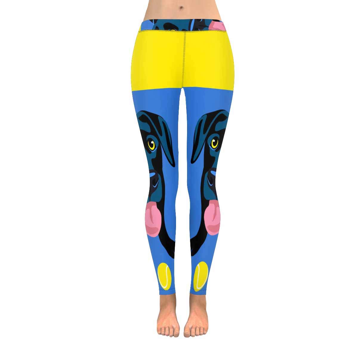 **InterestPrint Women's Yoga Pants - Black Labrador Dog Print Stretchy High-Waisted Gym Leggings for Workout, Running & Lounge Wear**