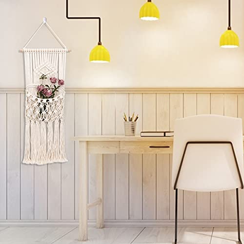 Wall Mount Magazine Organizer & Mail Holder - 2 Pack Cotton Hanging Storage Pockets for Home Office Decor - Perfect for Living Room, Bedroom or Entryway Organization