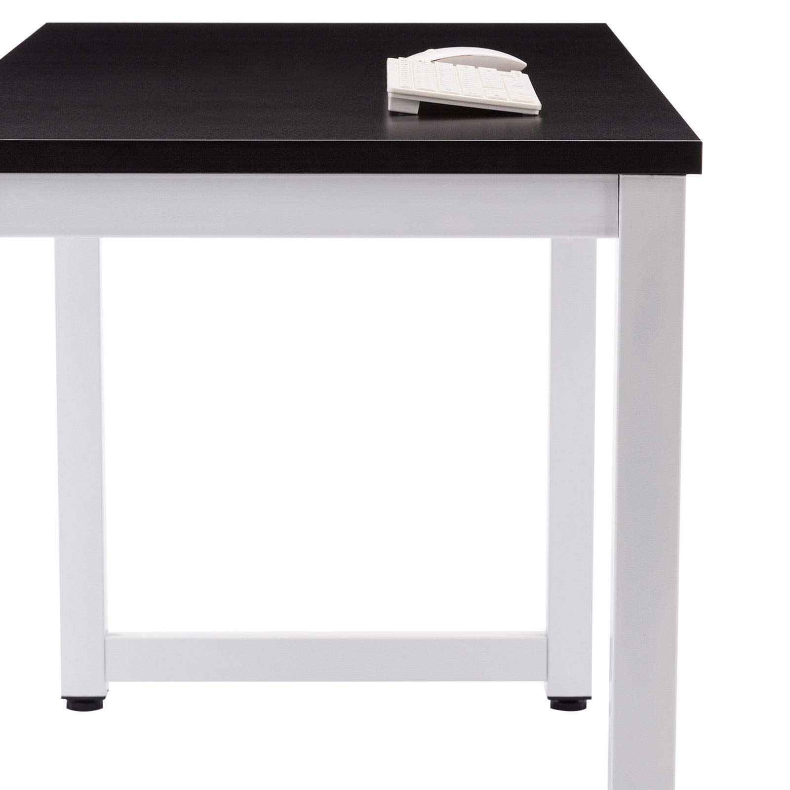 Black Wooden Computer Desk - Ergonomic PC Gaming Corner Desk with Storage, Study & Reading Laptop Workstation for Home Office - Perfect for Small Spaces & Gaming Setups