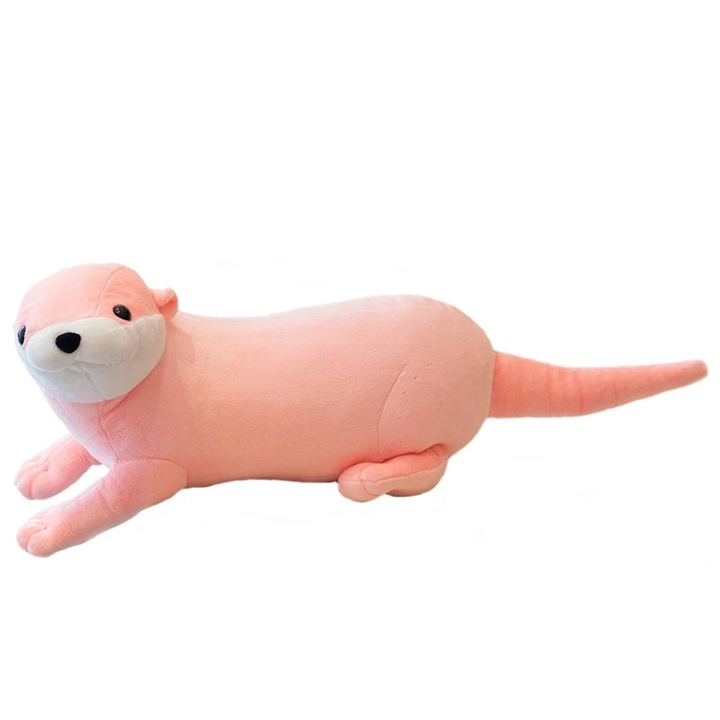 40cm Realistic Eurasian River Otter Plush Toy - Soft Pink Stuffed Animal Doll, Cute Wild Otter Gift for Kids & Collectors | Perfect for Cuddling, Nursery Decor, Birthday Presents and Wildlife Enthusiasts