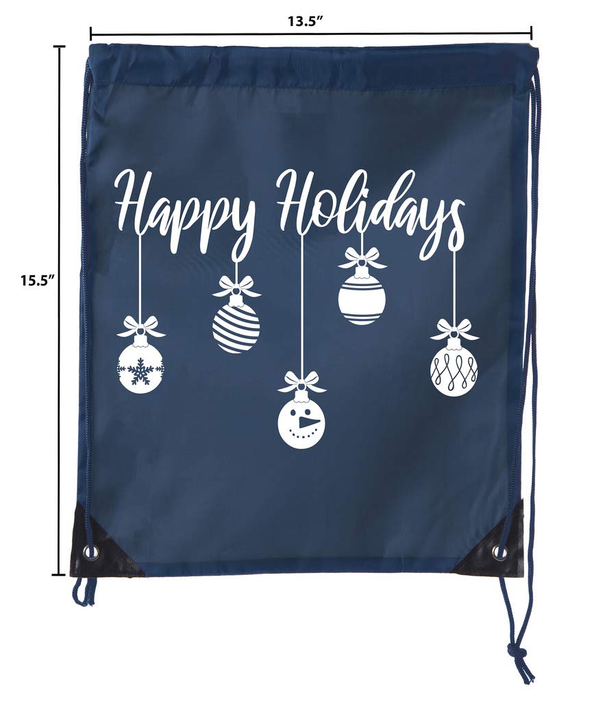 Christmas Gift Bags 6-Pack - Navy Blue Holiday Party Favor Bags for Secret Santa, Office Parties, School Events & Festive Celebrations