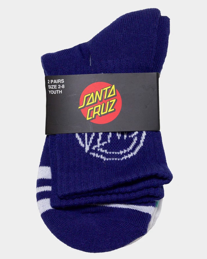 Santa Cruz One Stroke Girls Mid Socks 2 Pack - Cute Ankle Socks for Teen Girls - Perfect for School, Sports & Casual Wear
