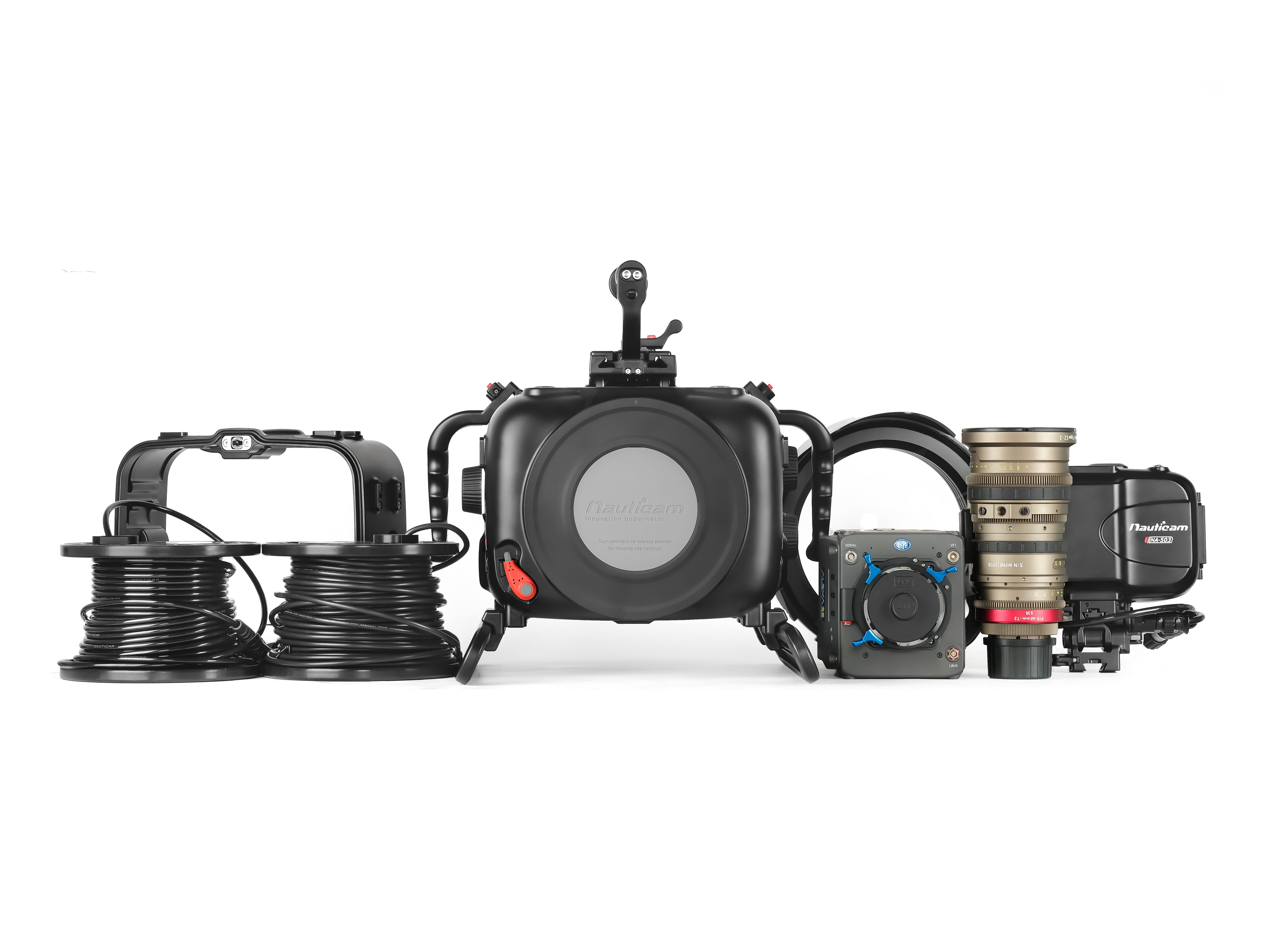 ARRI ALEXA 35 Digital Cinema Camera System with 100mm Housing Extension & N200 250mm Wide Angle Port - Professional Underwater Filmmaking Gear for Cinematic Shoots