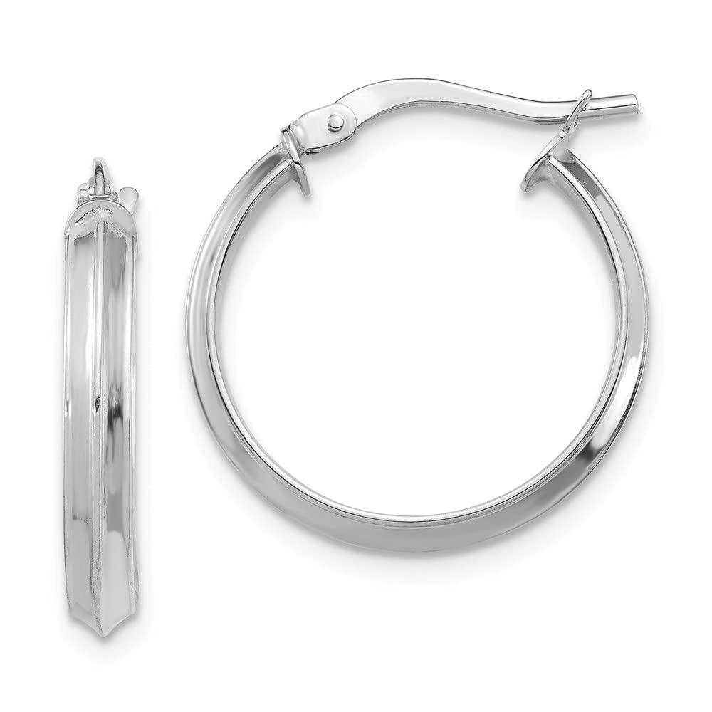 14K Gold Polished Medium 3mm Hoop Earrings for Women - Classic Everyday Studs, Gift for Her, Wedding, Party & Office Wear
