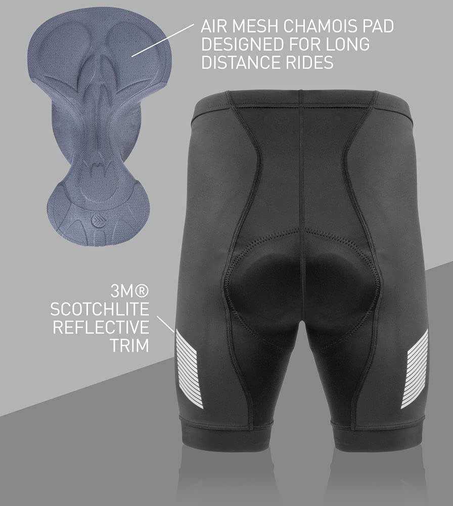 Men's Elite Padded Cycling Shorts - Long Distance Performance Bike Shorts for Men | Breathable & Comfortable | Made in USA | Perfect for Road Biking, Mountain Cycling & Indoor Training