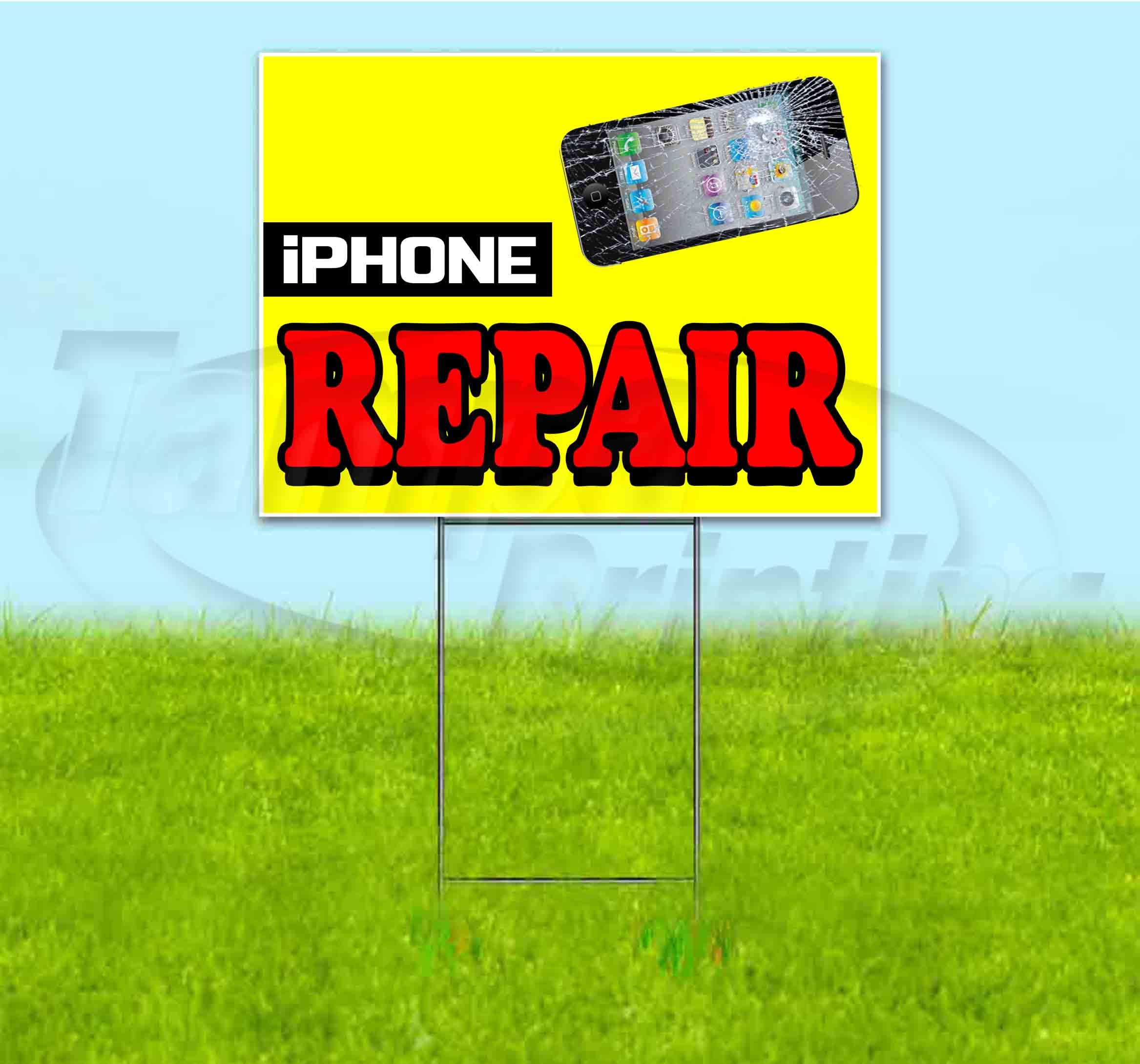 Phone Repair Yard Sign 18x24 Inches - Durable Metal Step Stake Included | Bulk Discounts & Multi-Packs Available | Perfect for Storefronts, Sidewalk Advertising & Business Promotions